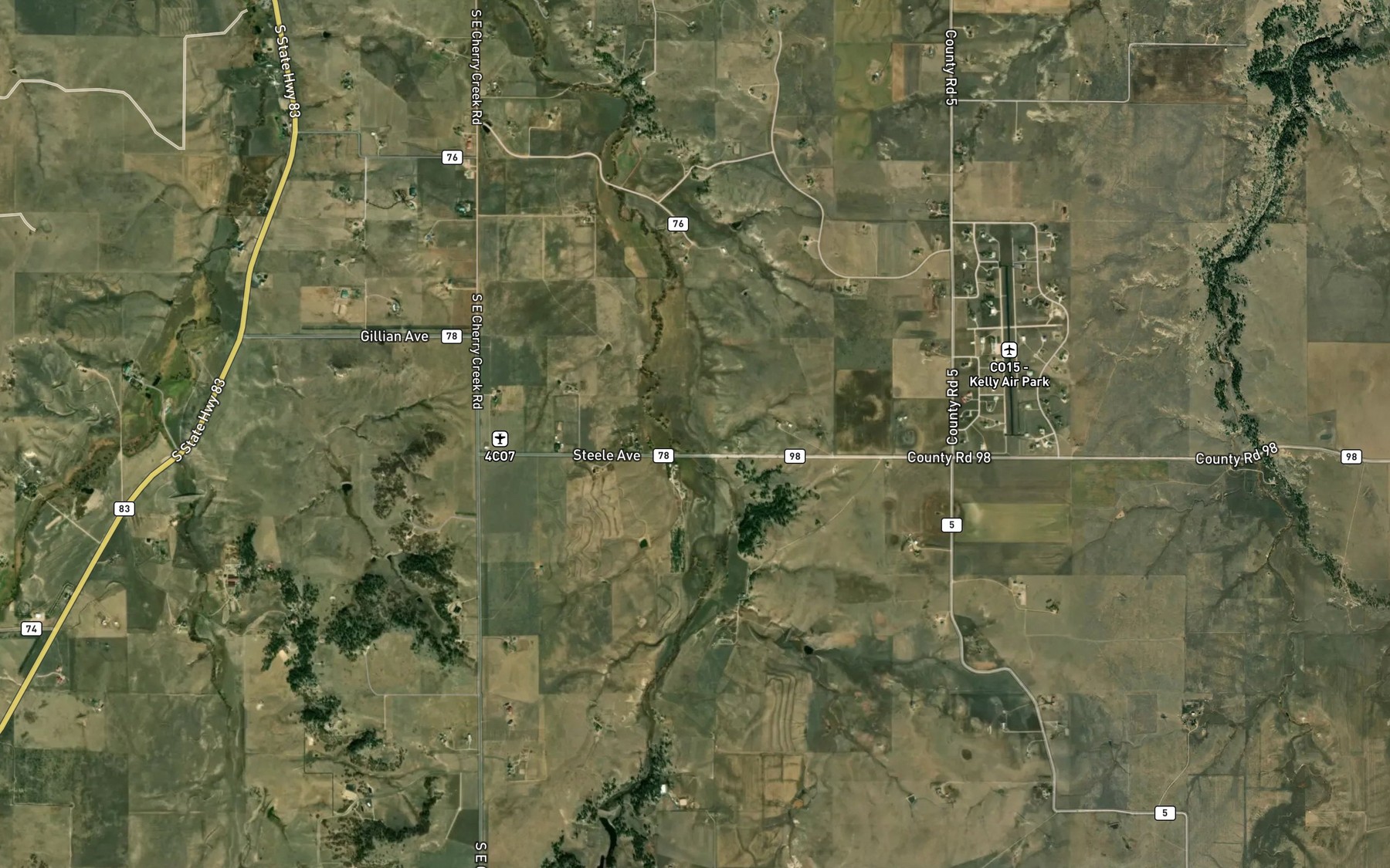 Satellite map of the Heiser Ditch