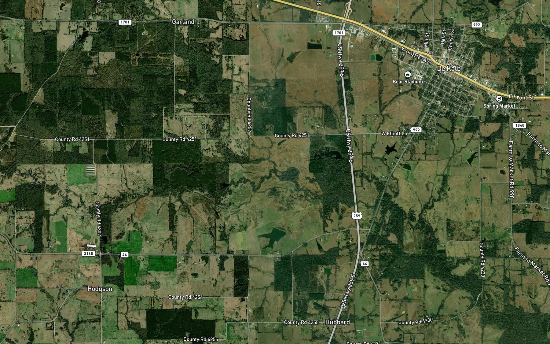 Satellite map of the Young Creek