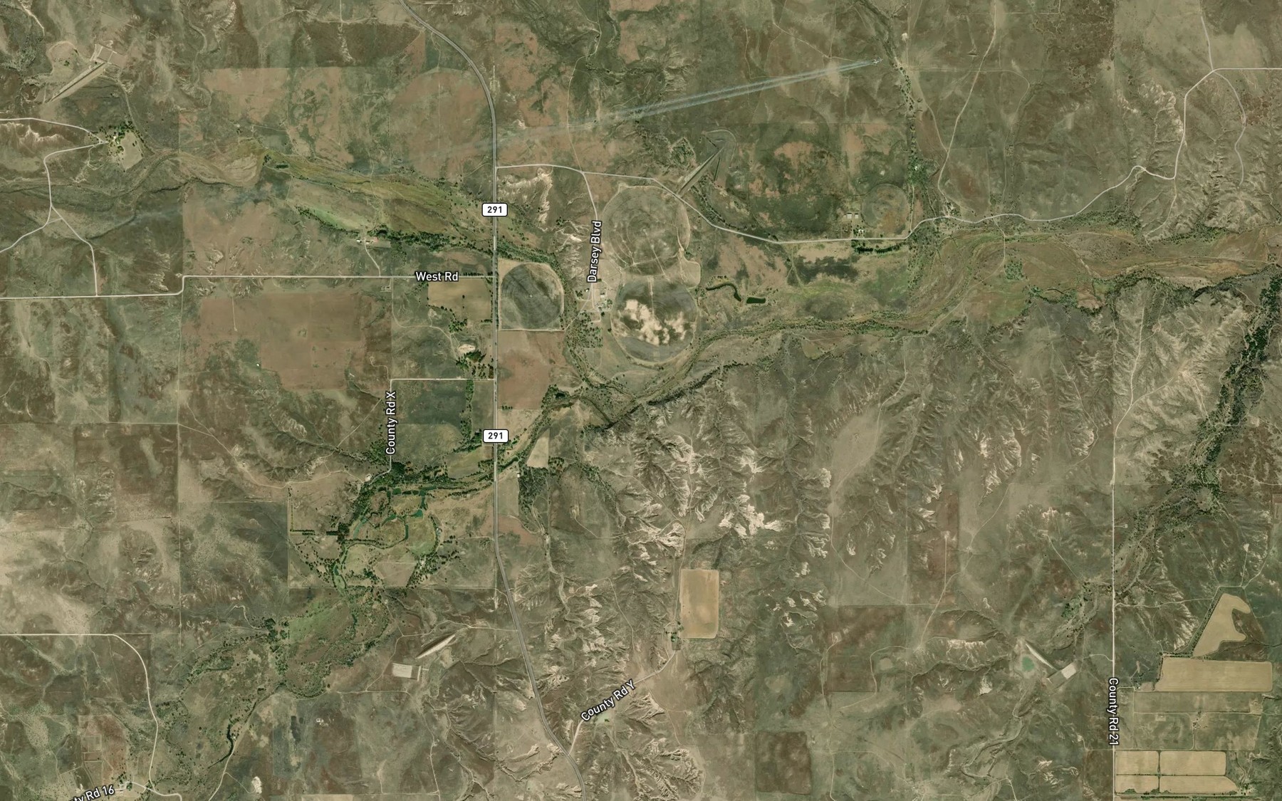 Satellite map of the North McClellan Creek
