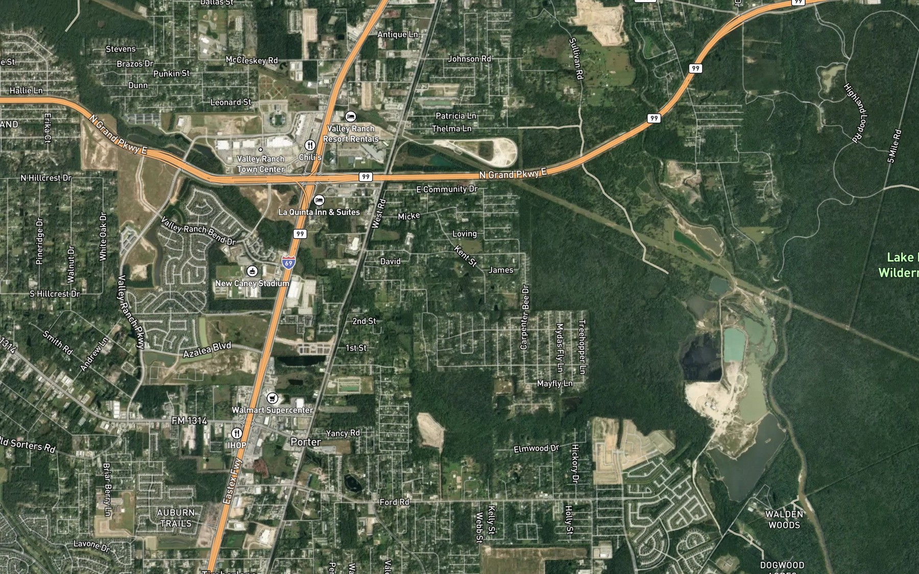 Satellite map of the Round Pond