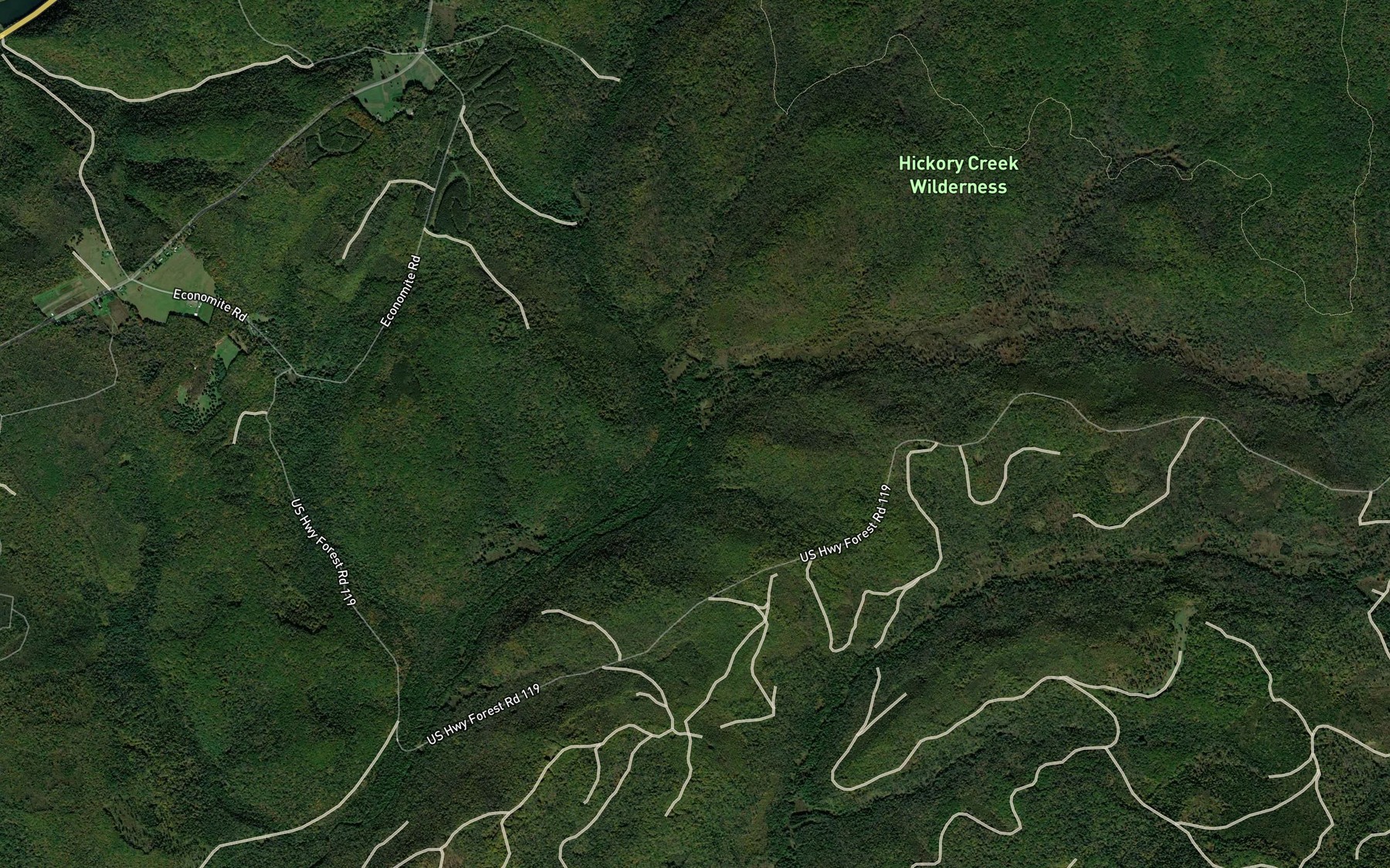 Satellite map of the Middle Hickory Creek