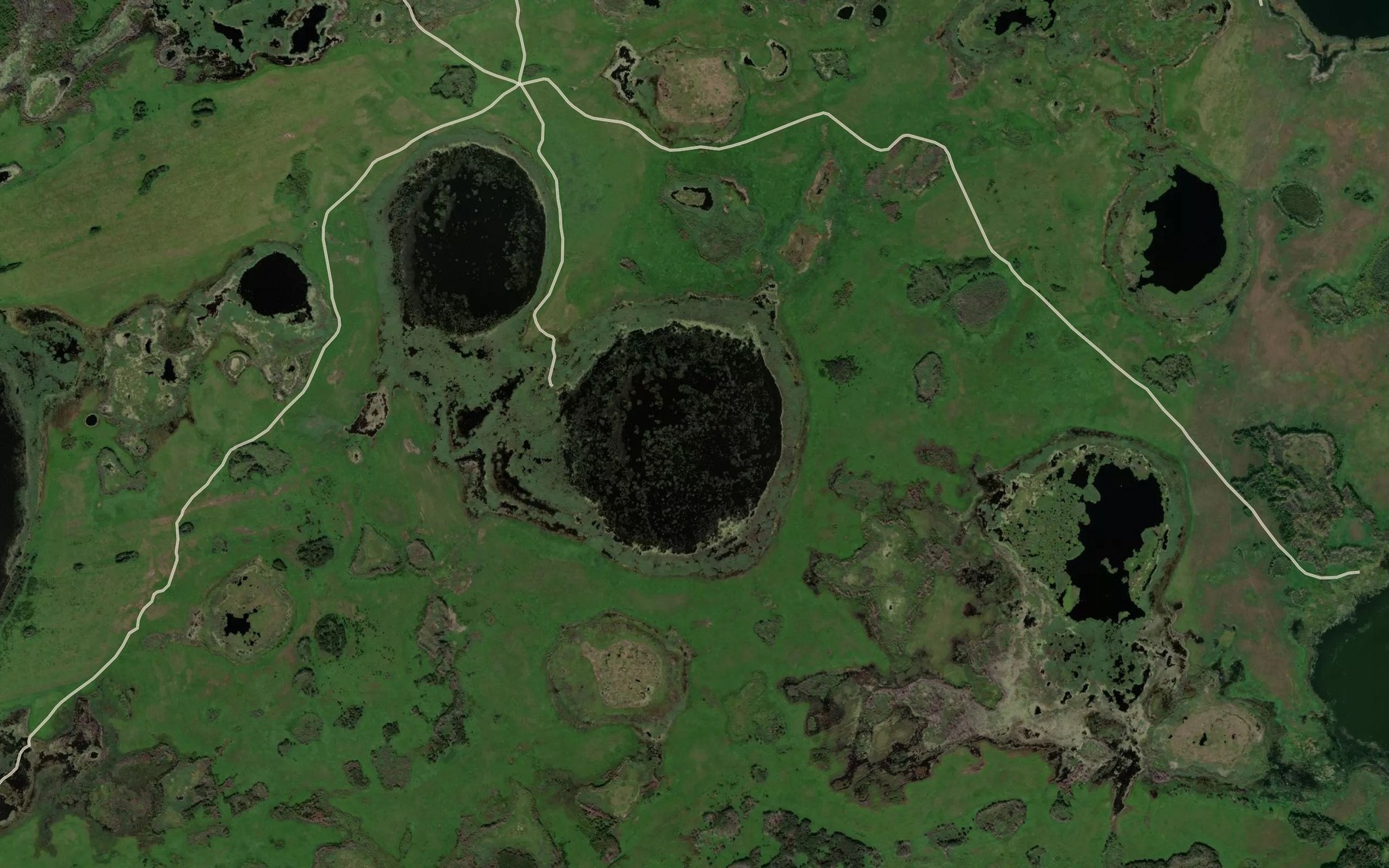 Satellite map of the Ozero Bol'shiye Kendyrly
