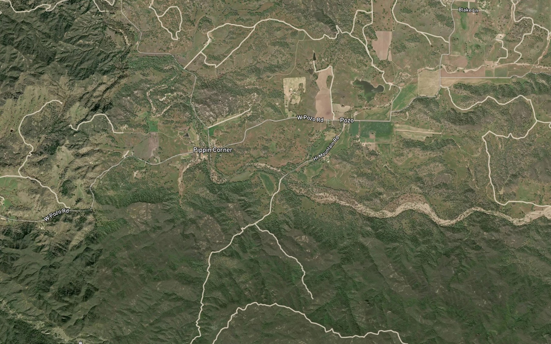 Satellite map of the Pozo Creek