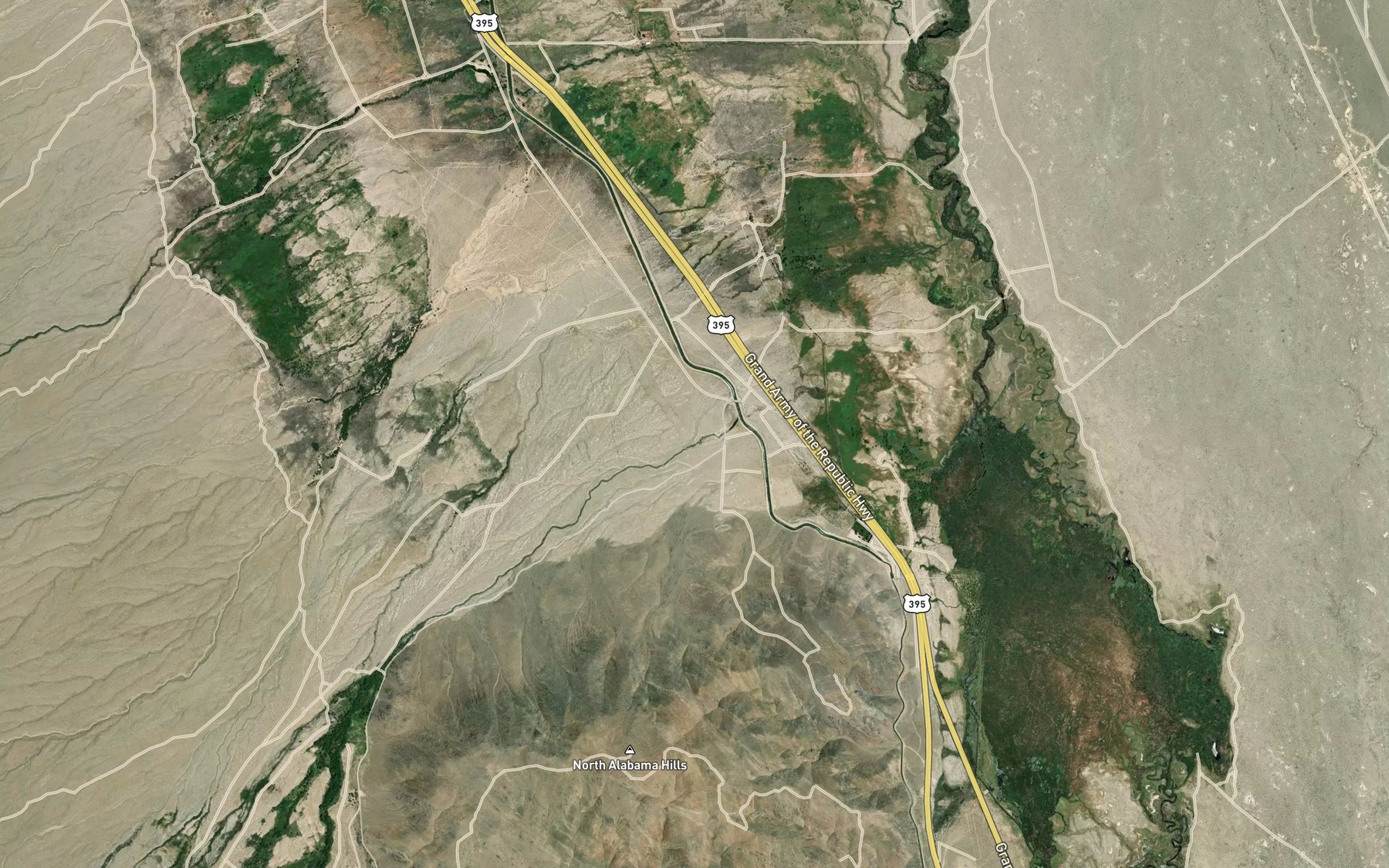 Satellite map of the Hogback Creek