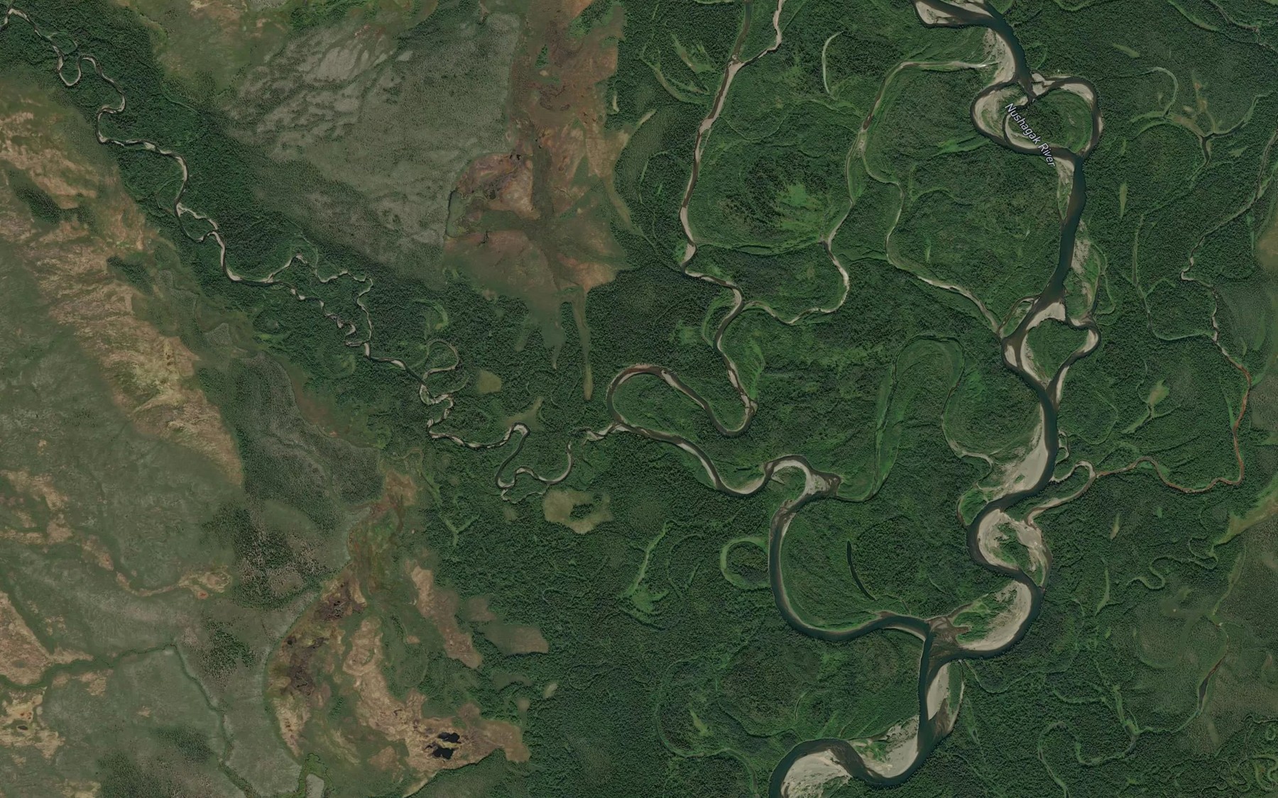 Satellite map of the Klutuspak Creek
