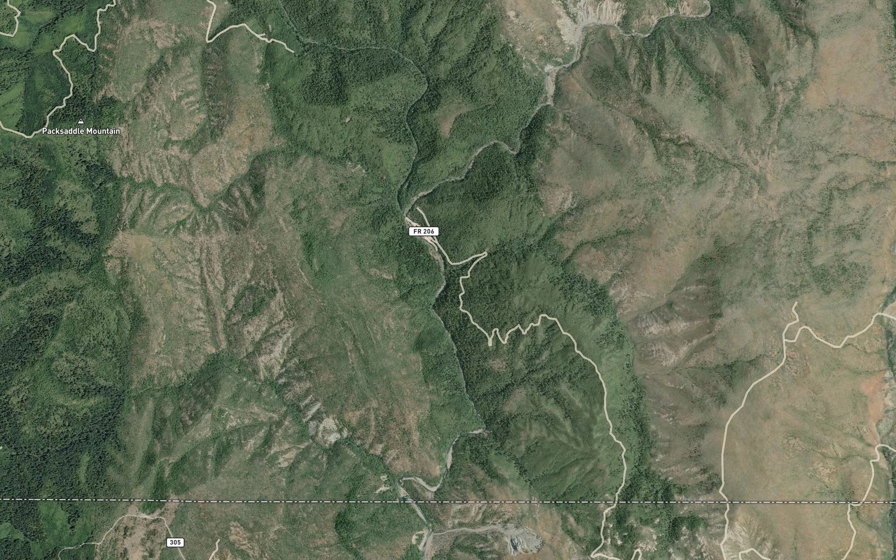 Satellite map of the Fall Creek