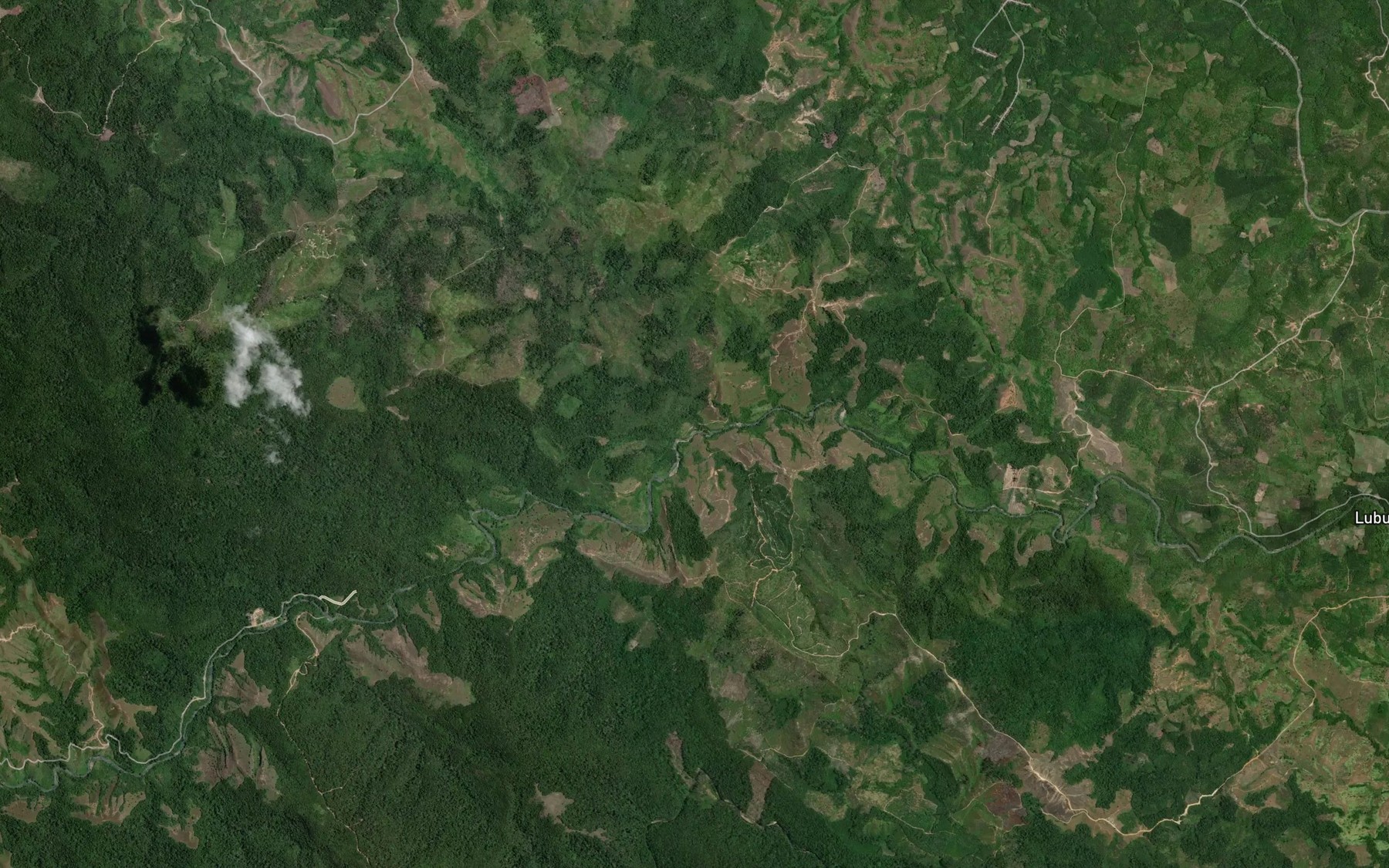 Satellite map of the Aek Lumpatan