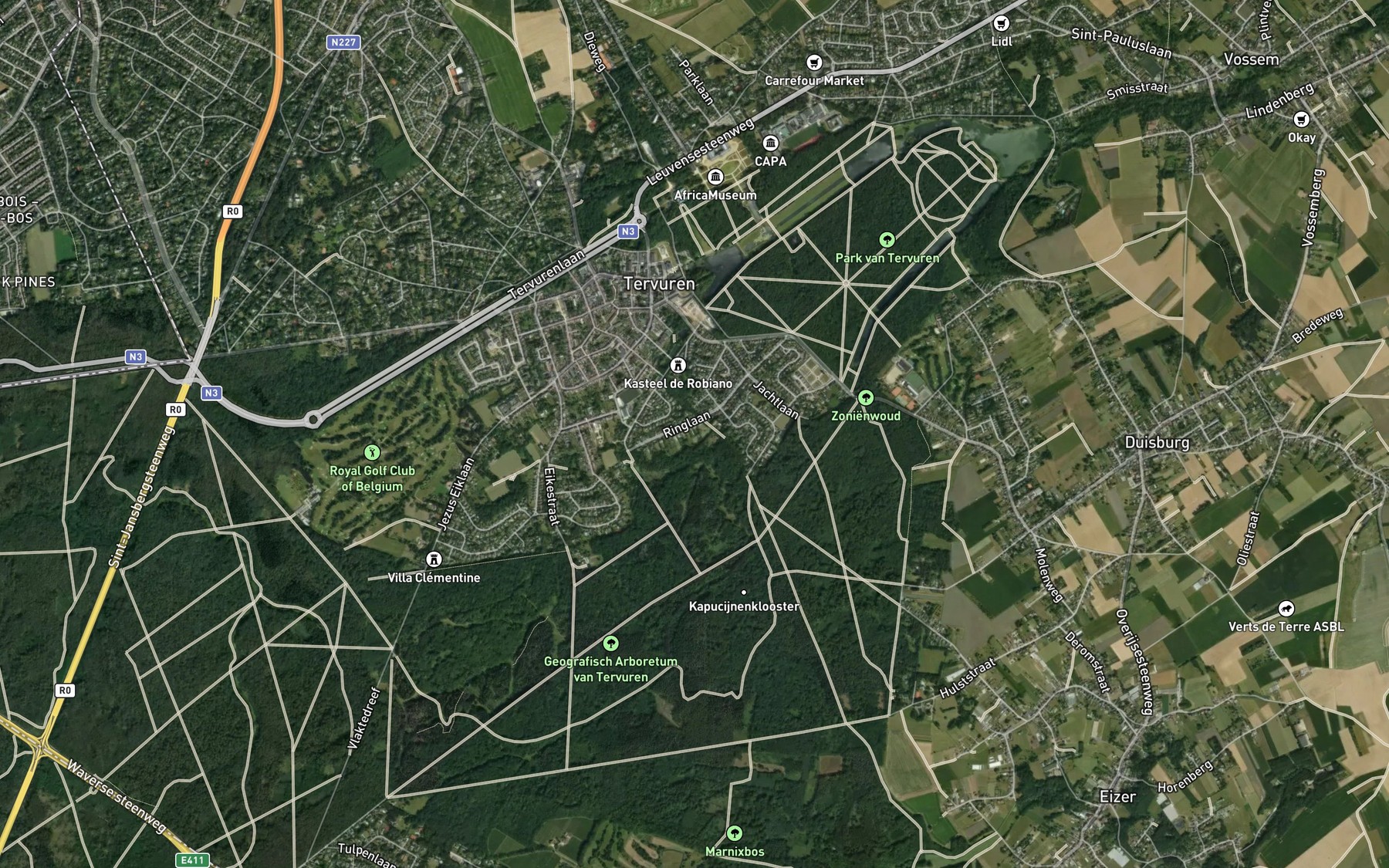 Satellite map of the Voer