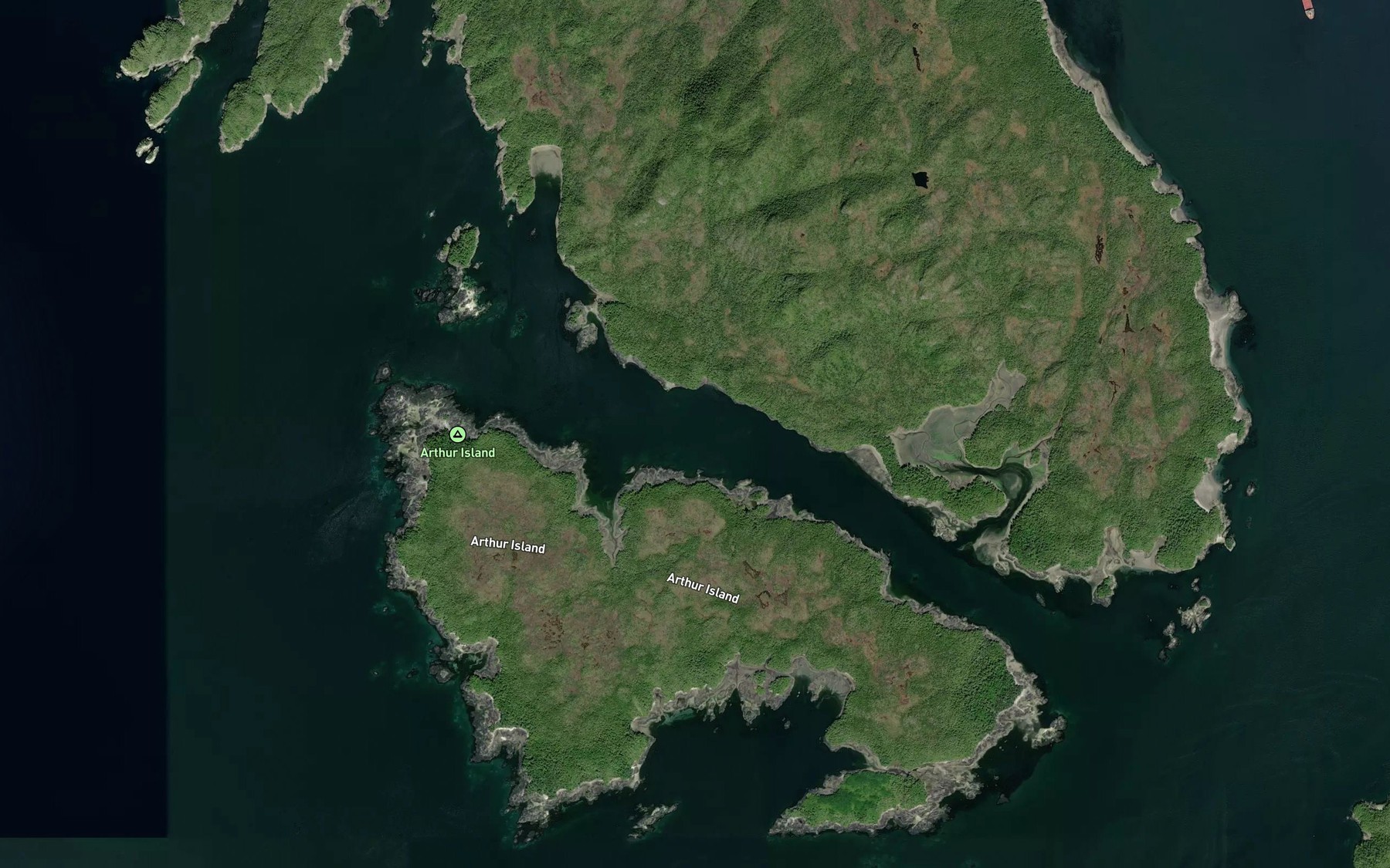 Satellite map of the Prescott Passage