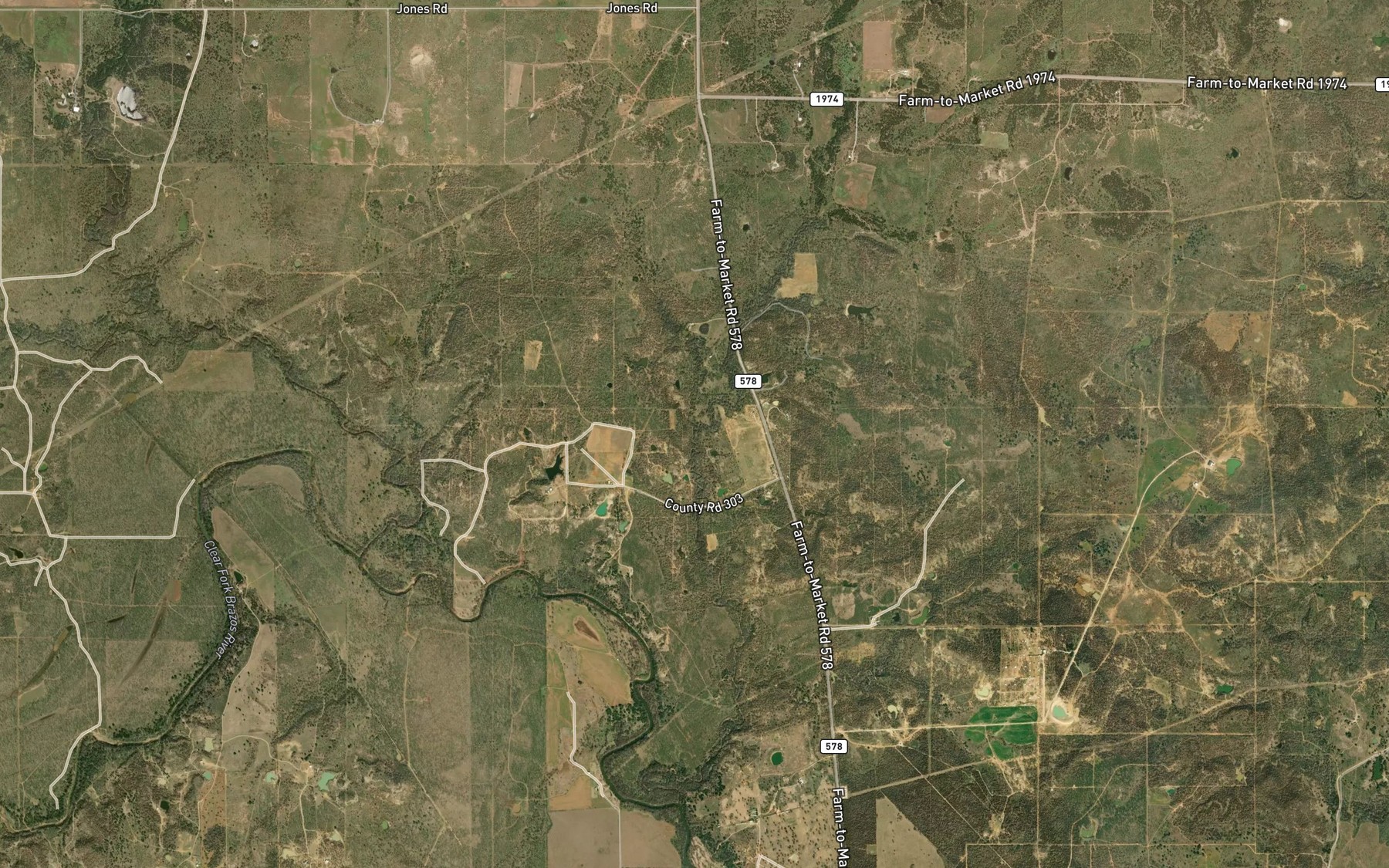 Satellite map of the Peacock Creek
