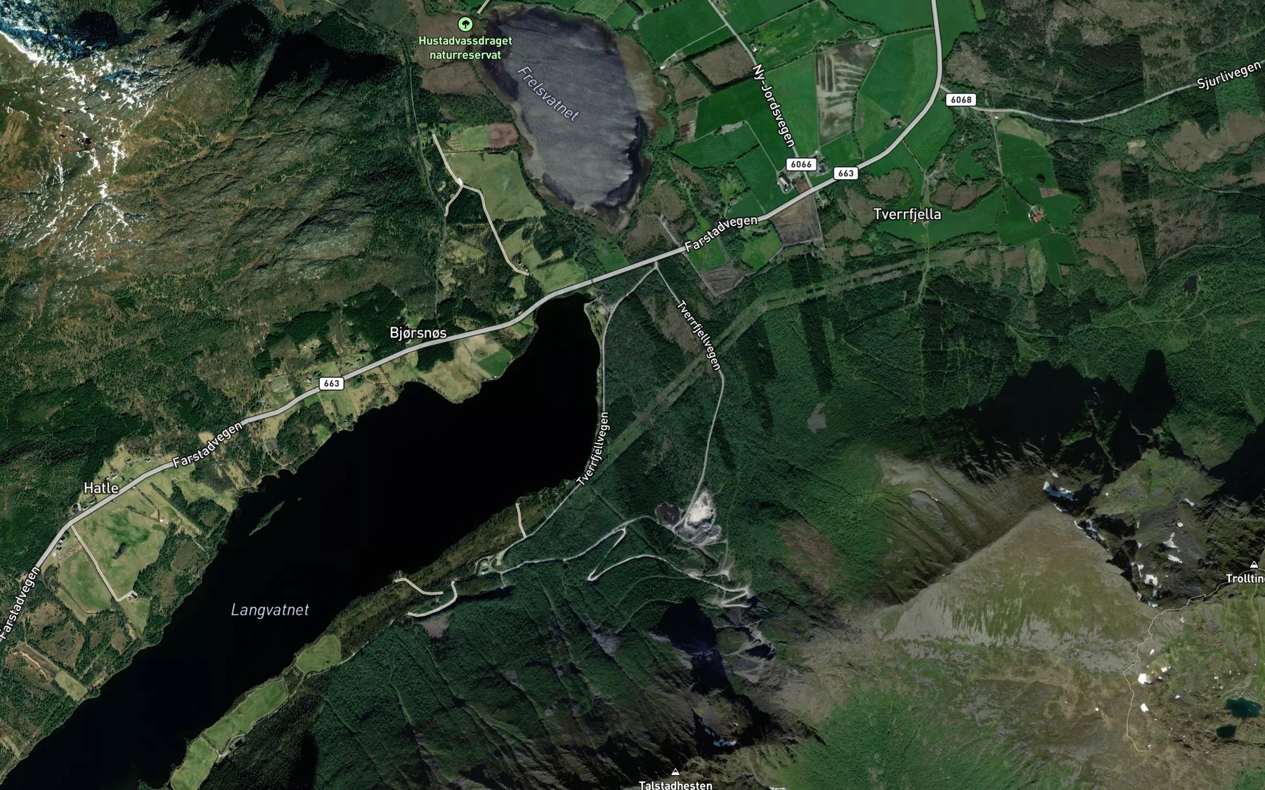 Satellite map of the Rorslibekken