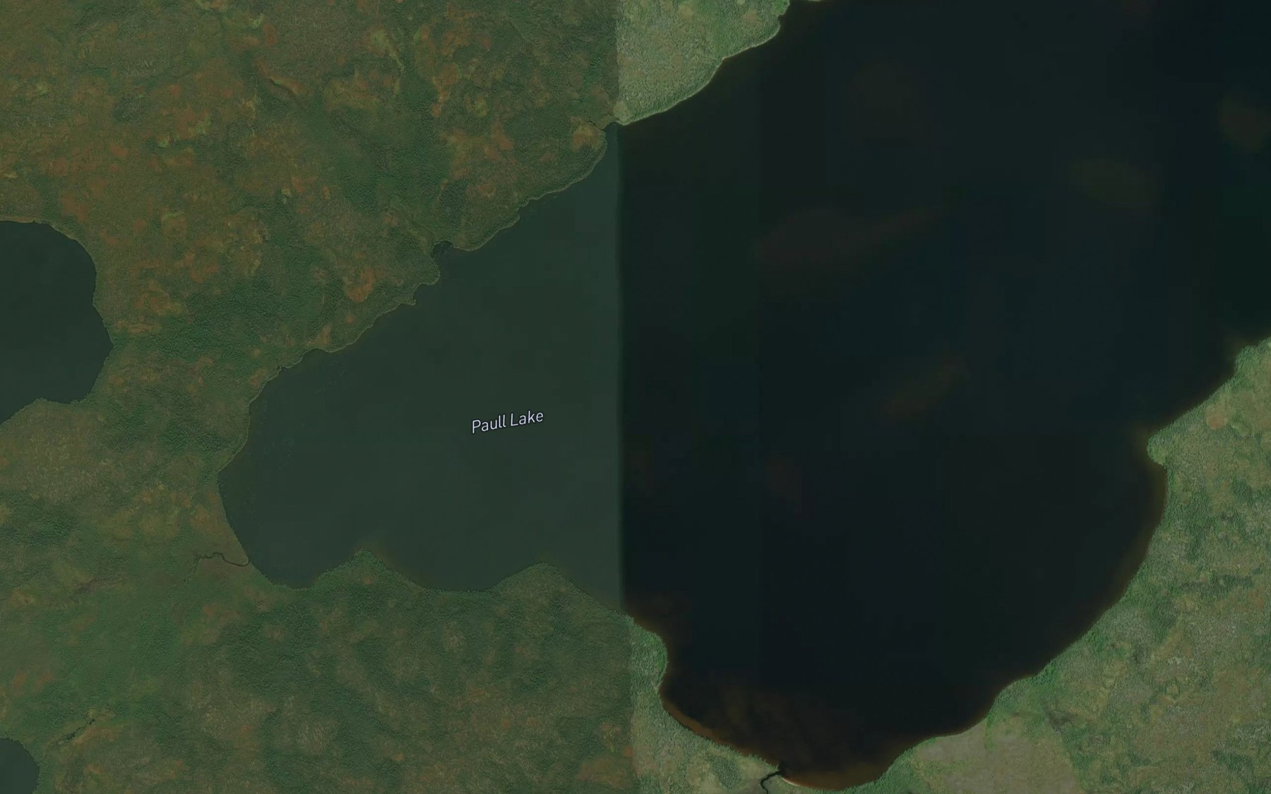 Satellite map of the Paull Lake