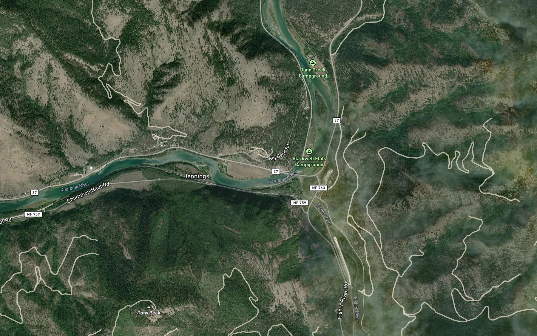 Satellite map of the Big Bend