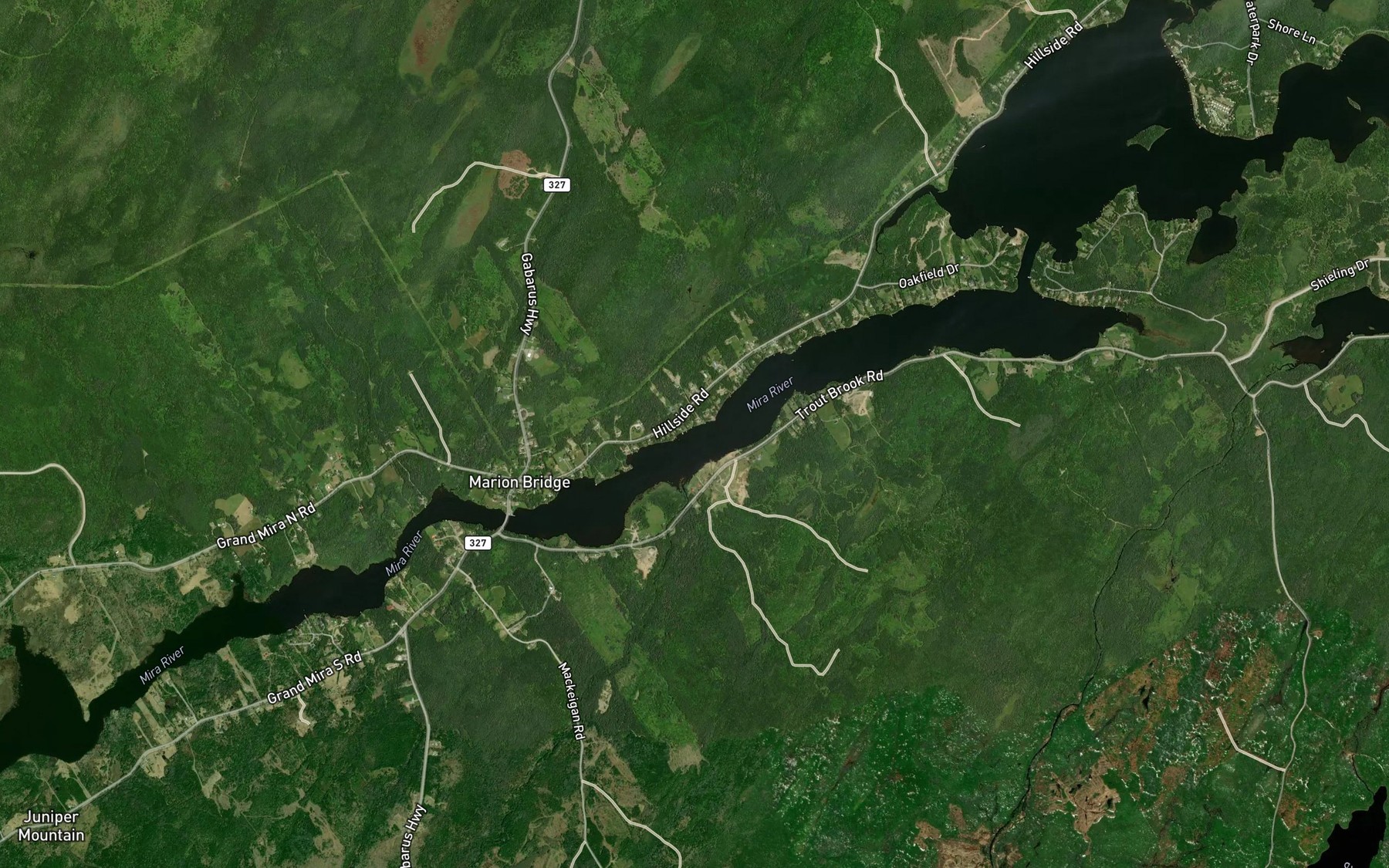 Satellite map of the MacDonald Brook