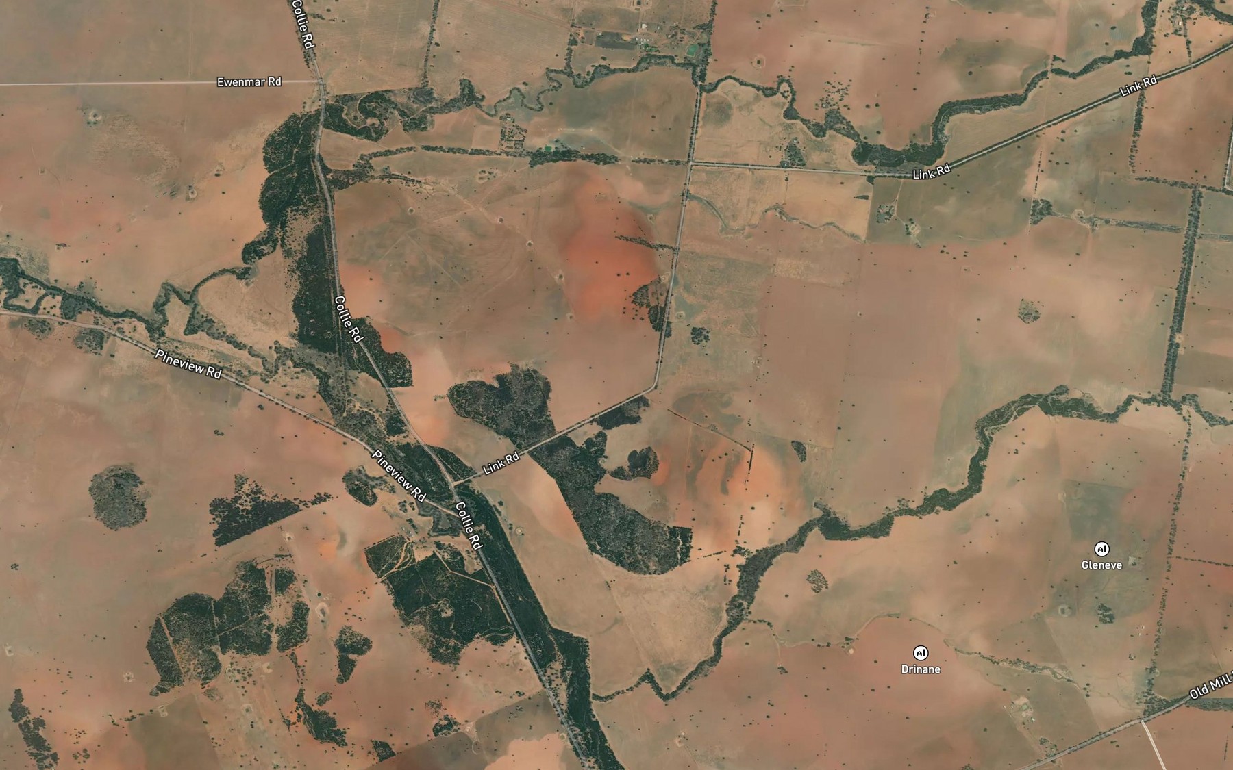 Satellite map of the Emogandry Creek
