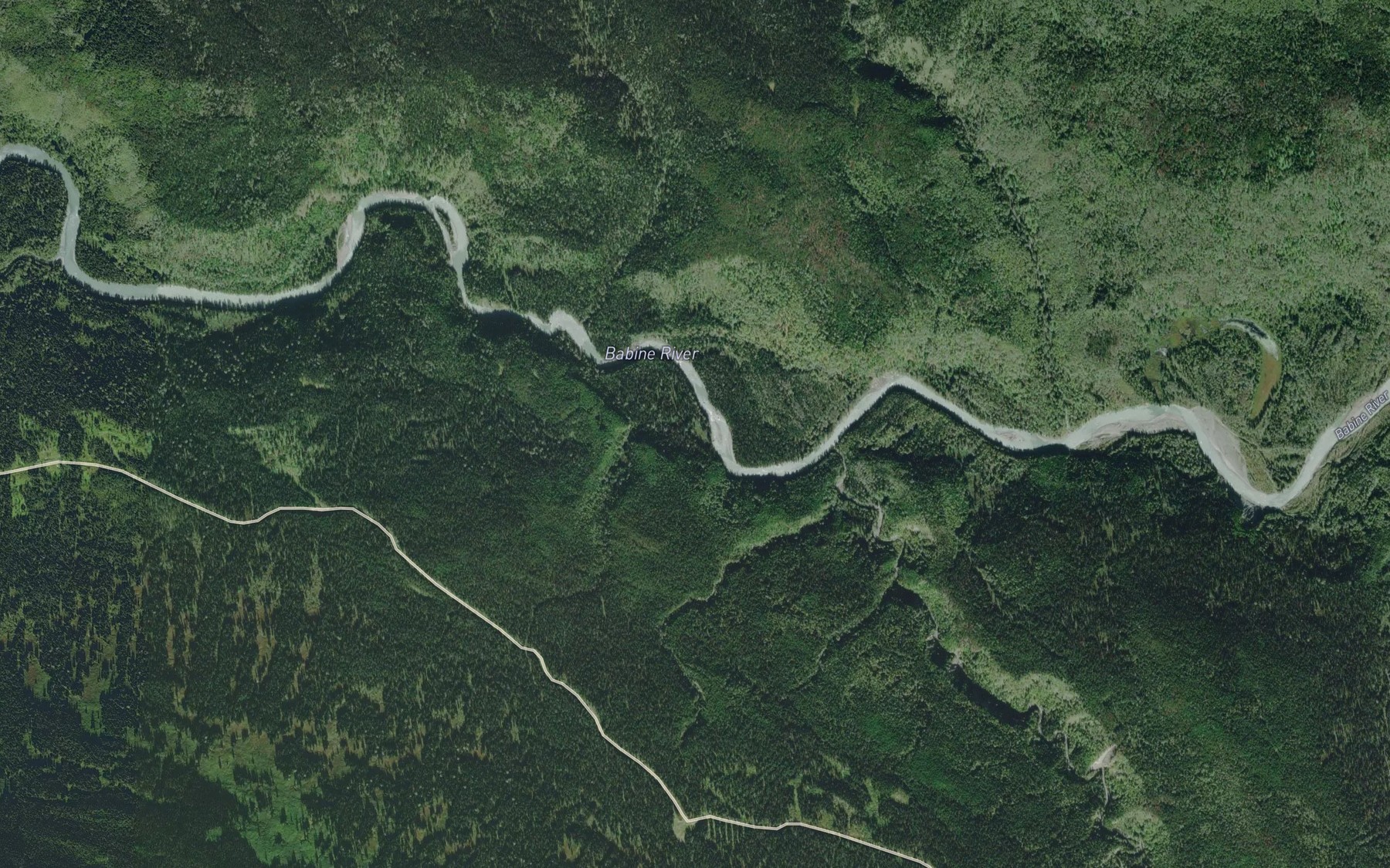 Satellite map of the Gail Creek