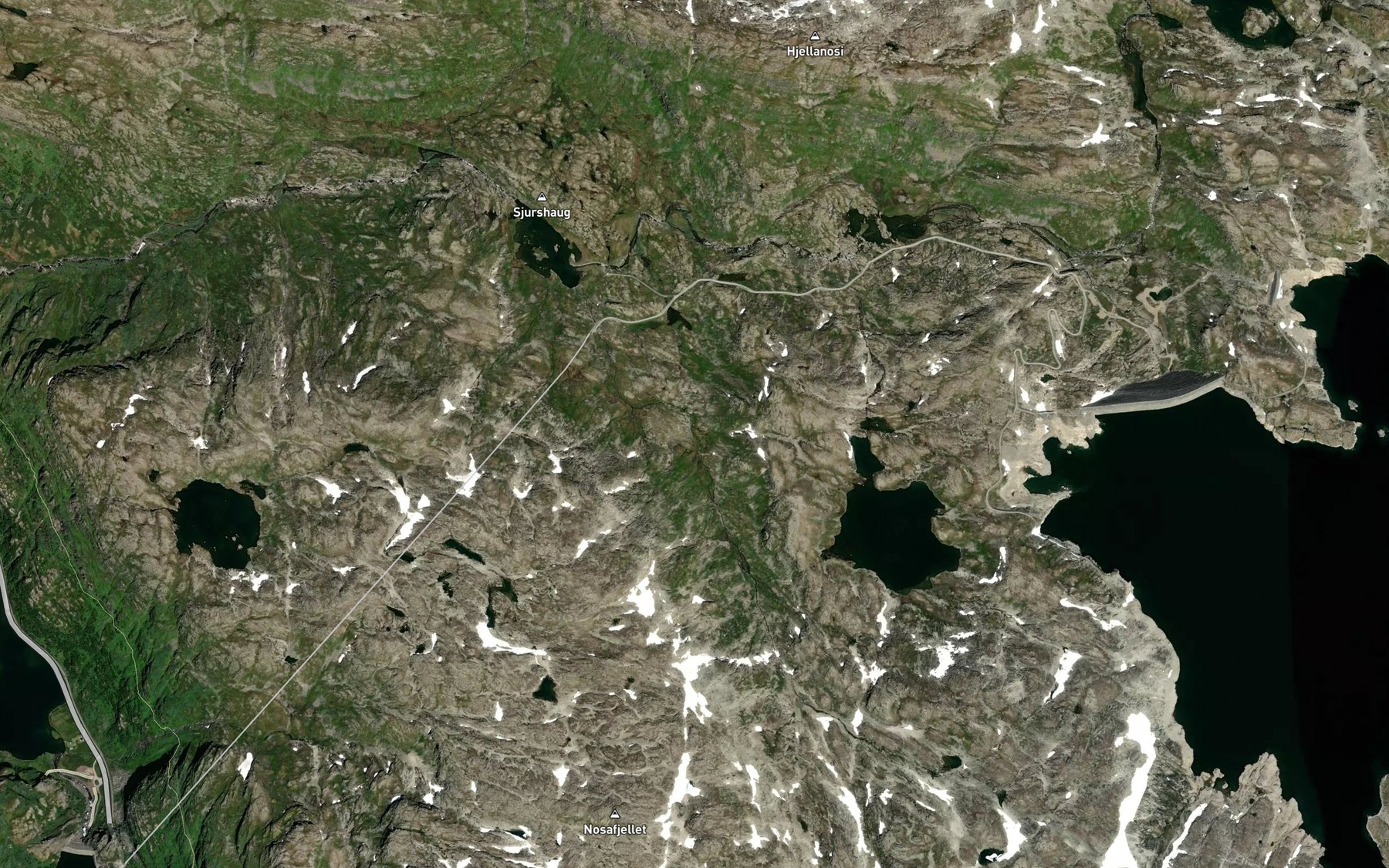 Satellite map of the Finndalselvi