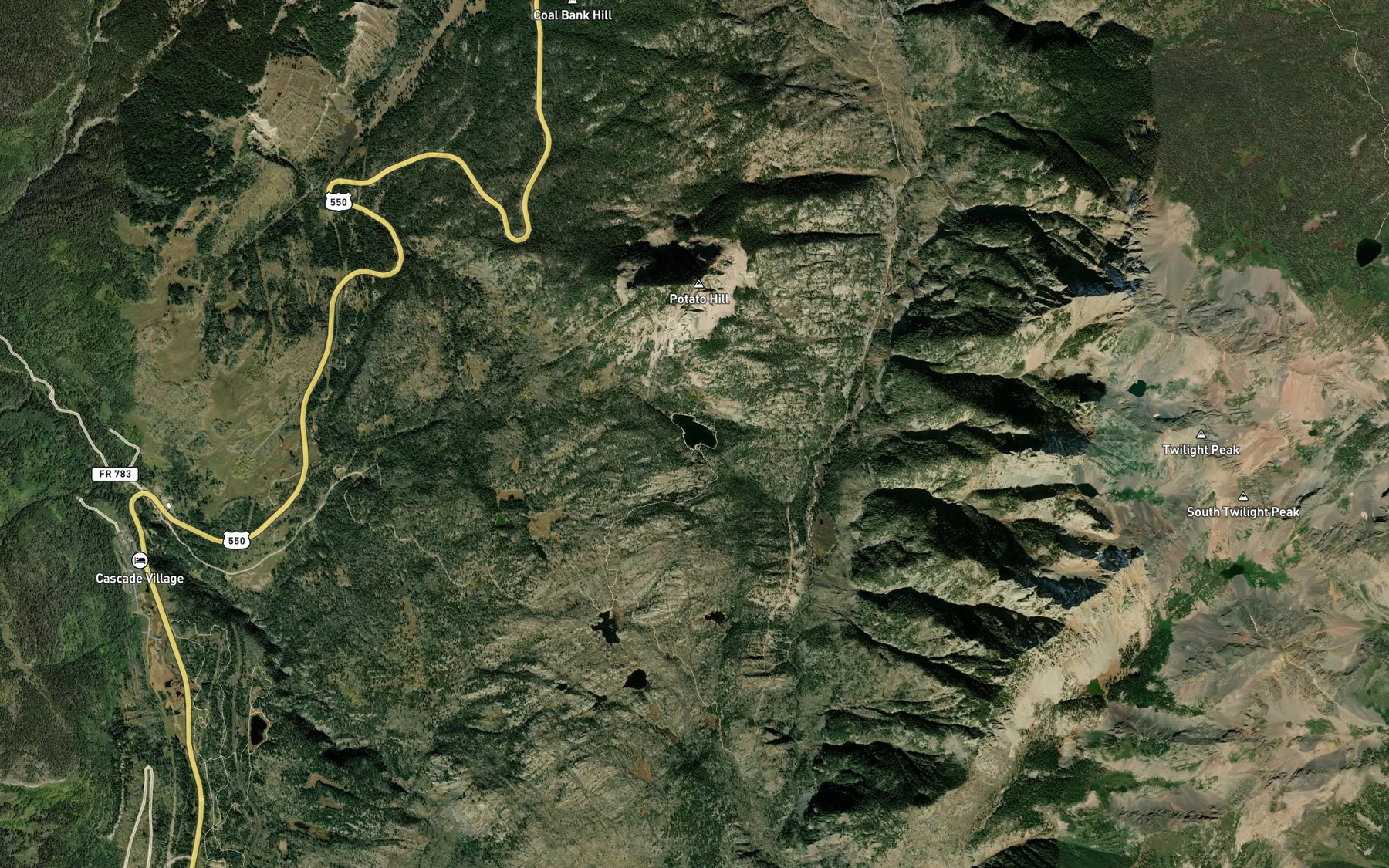 Satellite map of the Potato Lake