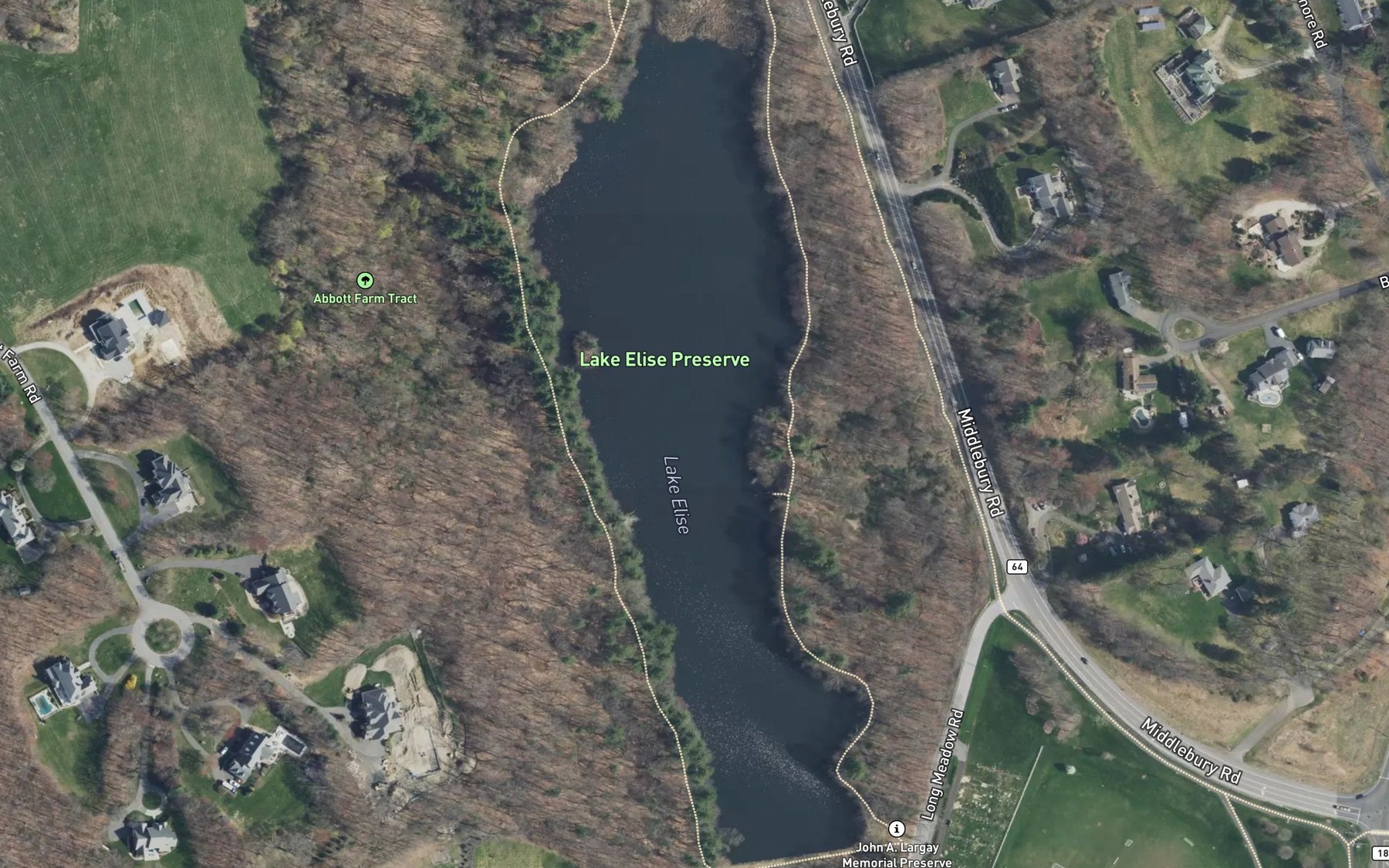 Satellite map of the Lake Elise