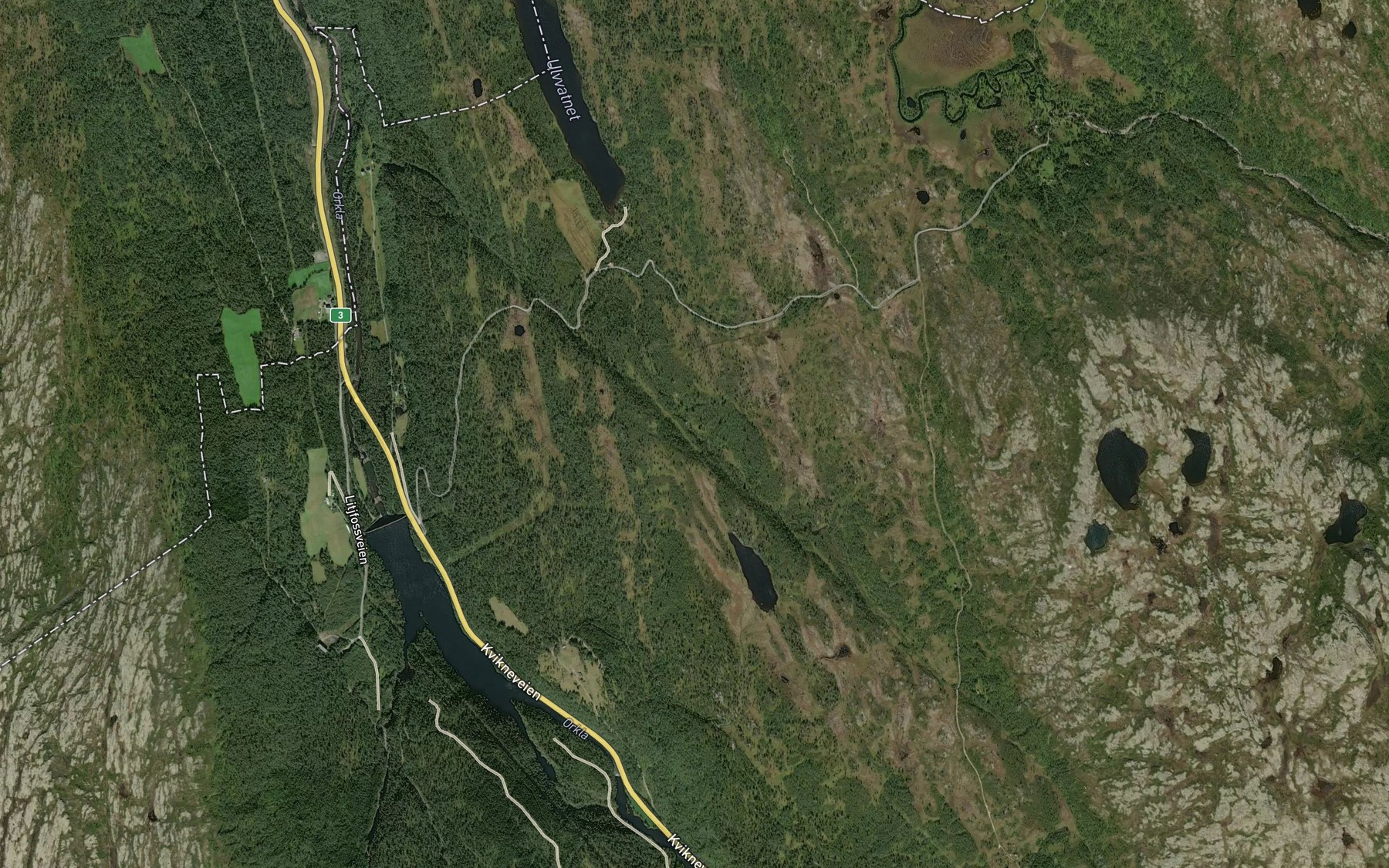 Satellite map of the Vedbekken