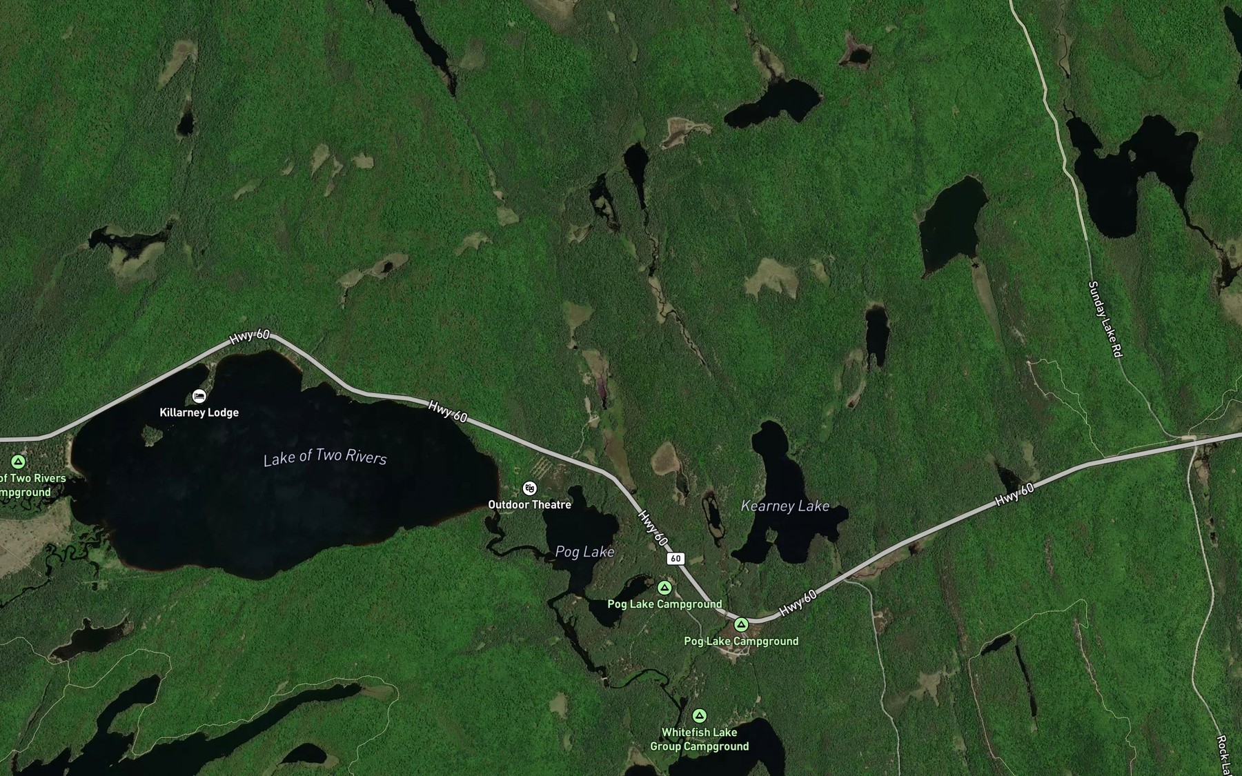 Satellite map of the Kearney Creek