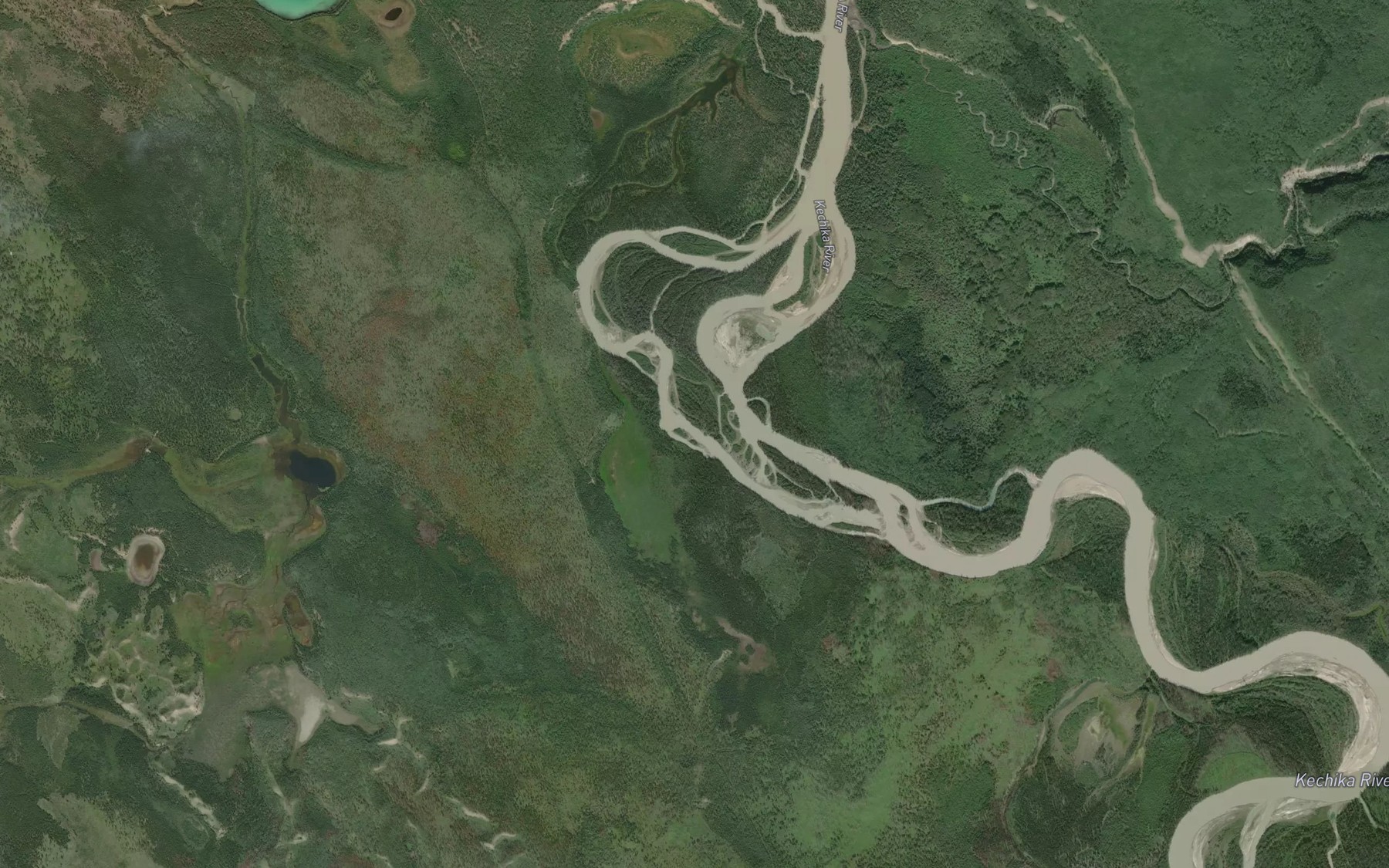 Satellite map of the Horneline Creek