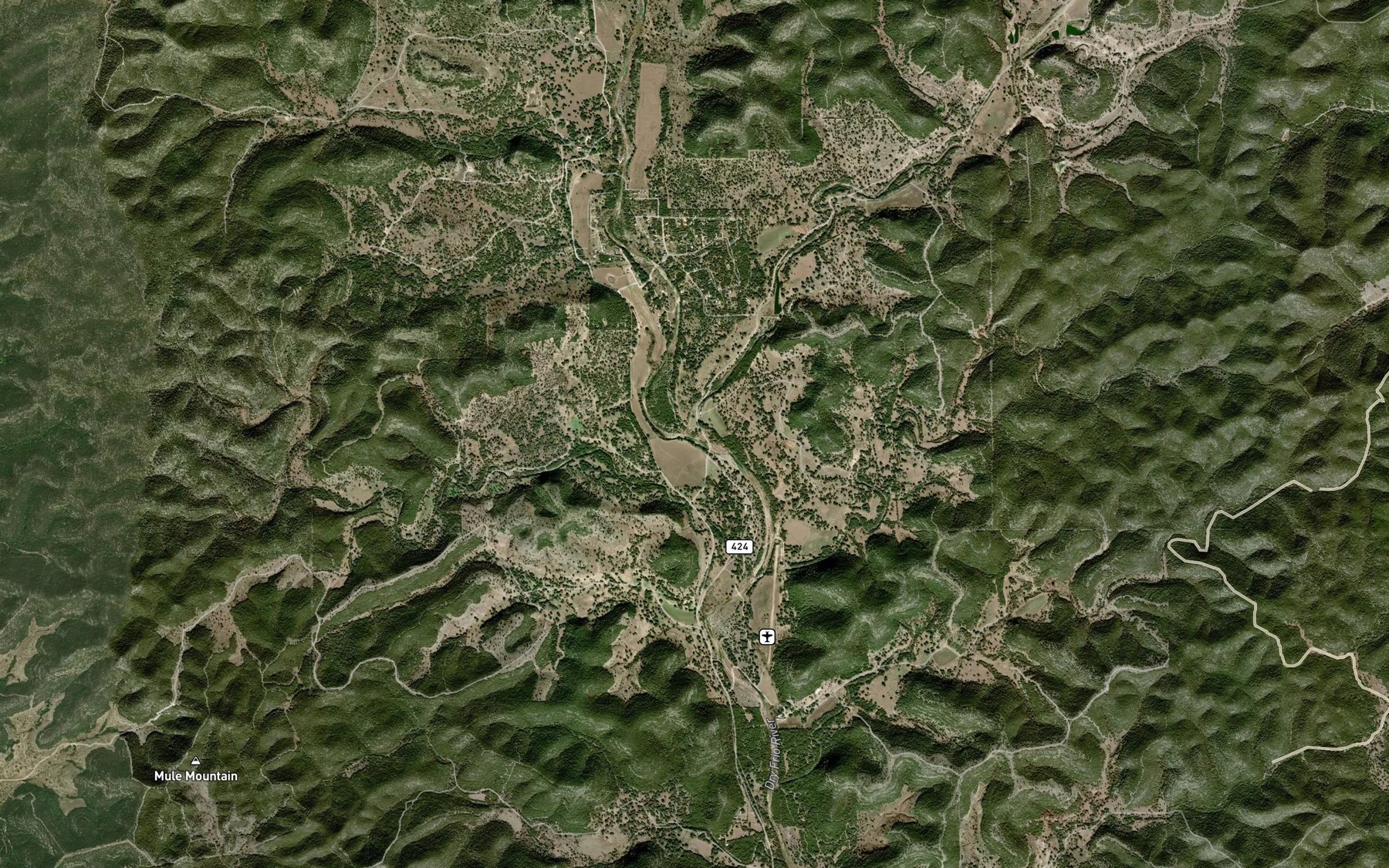 Satellite map of the Mare Creek