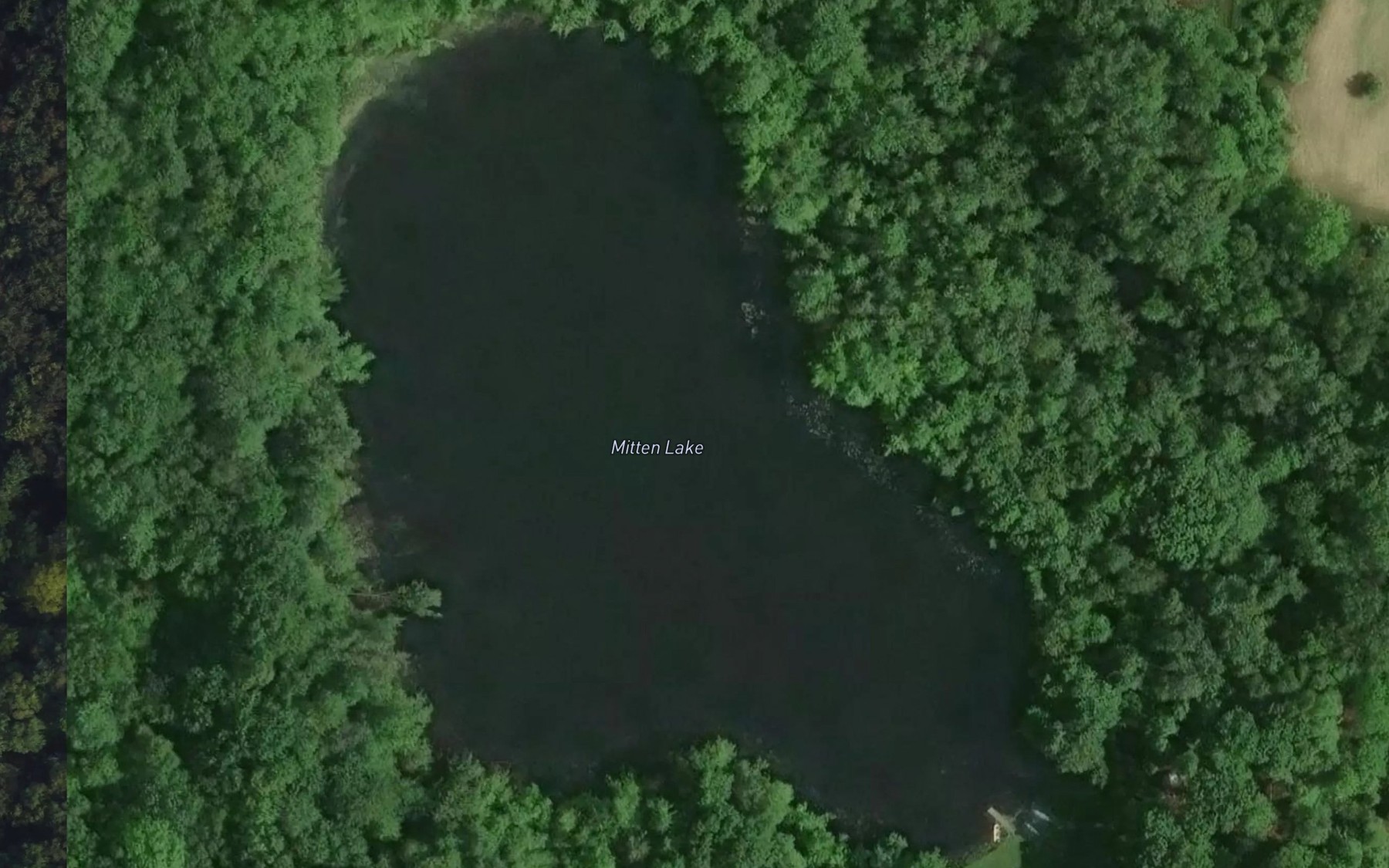 Satellite map of the Mitten Lake