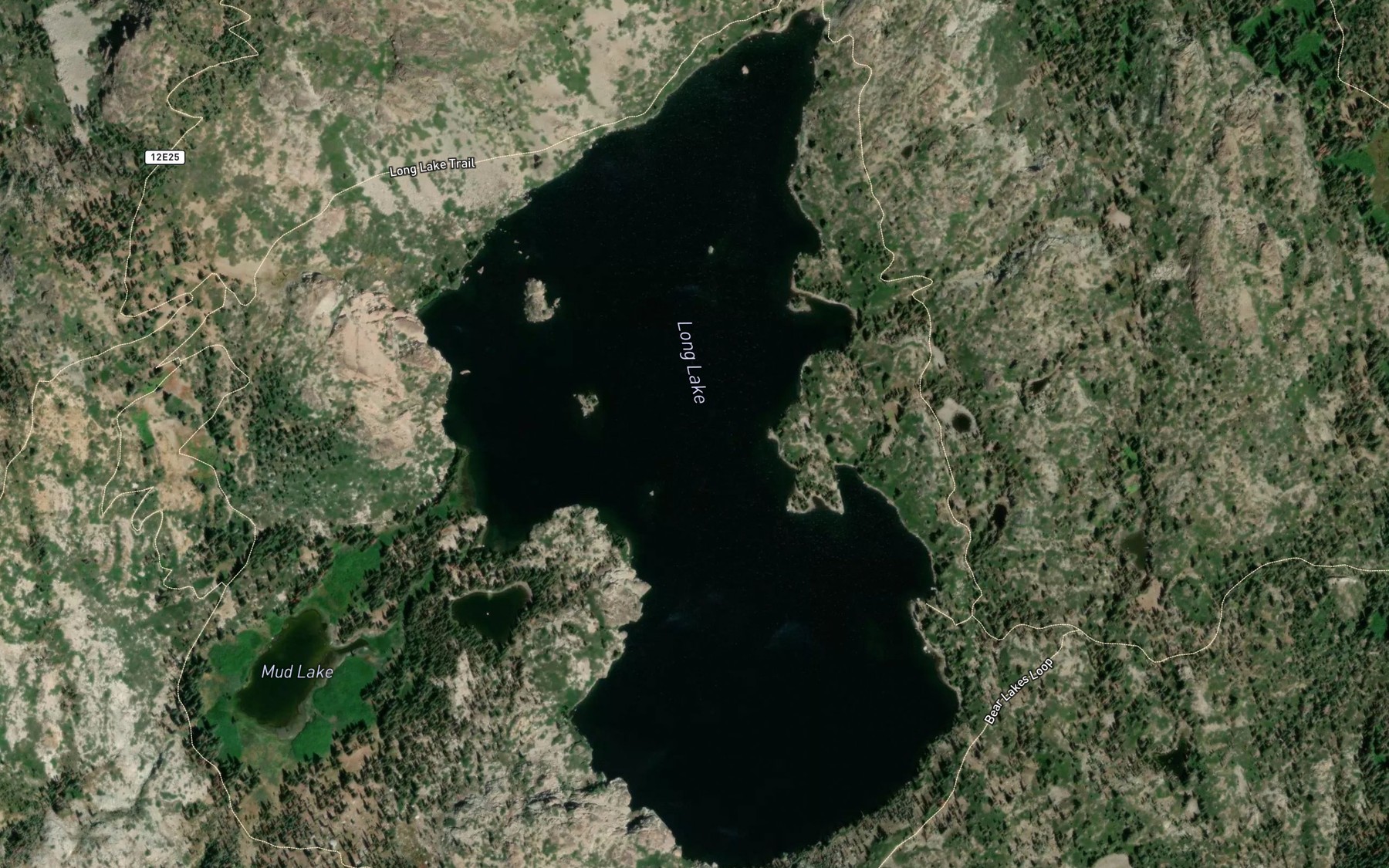 Satellite map of the Long Lake