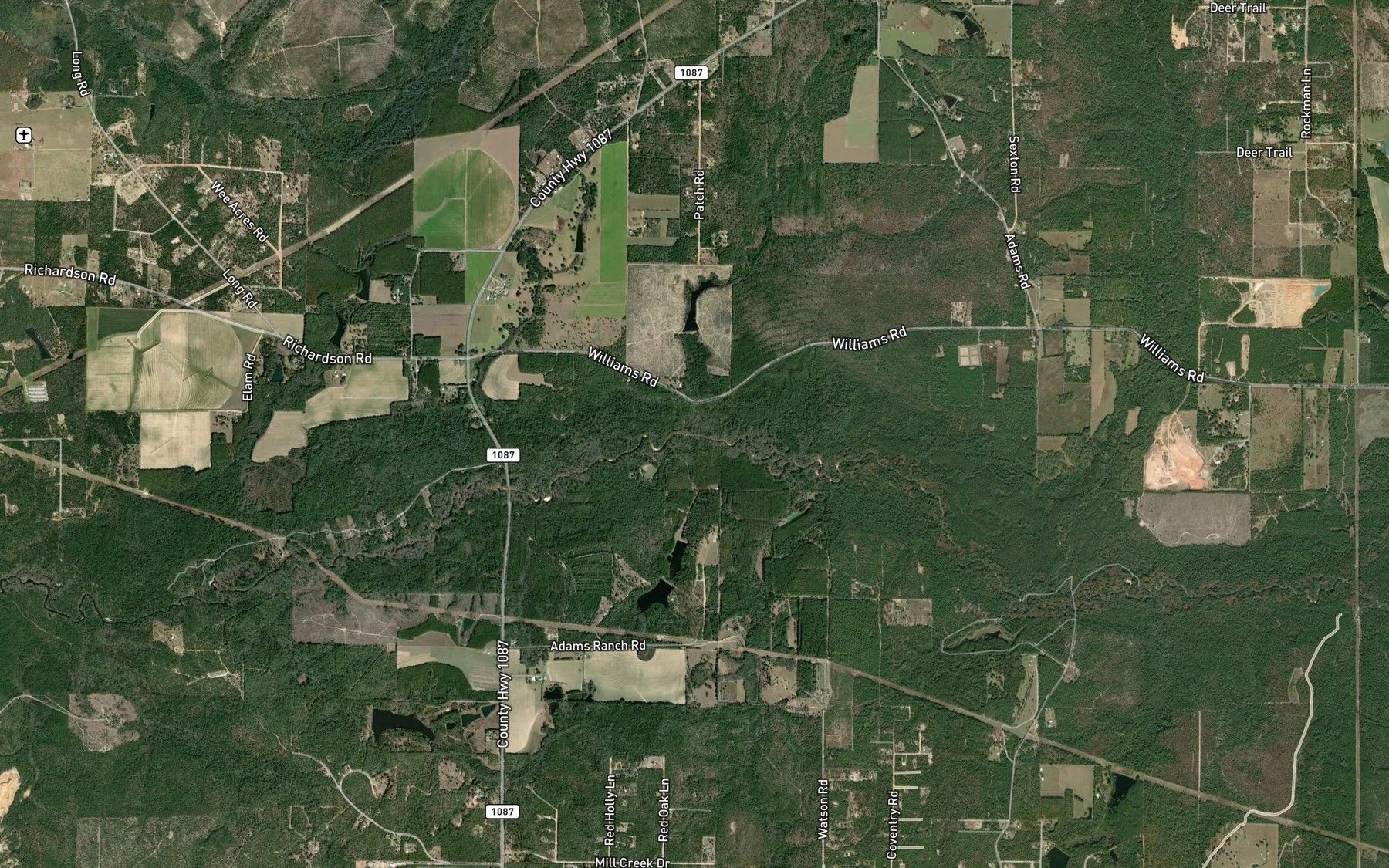 Satellite map of the Mill Creek
