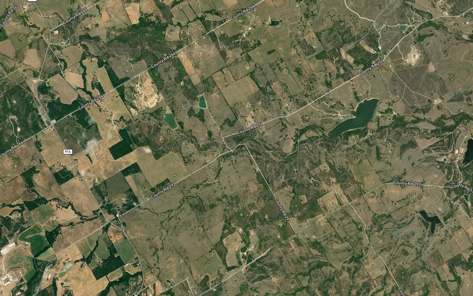 Satellite map of the Wolf Prong Creek