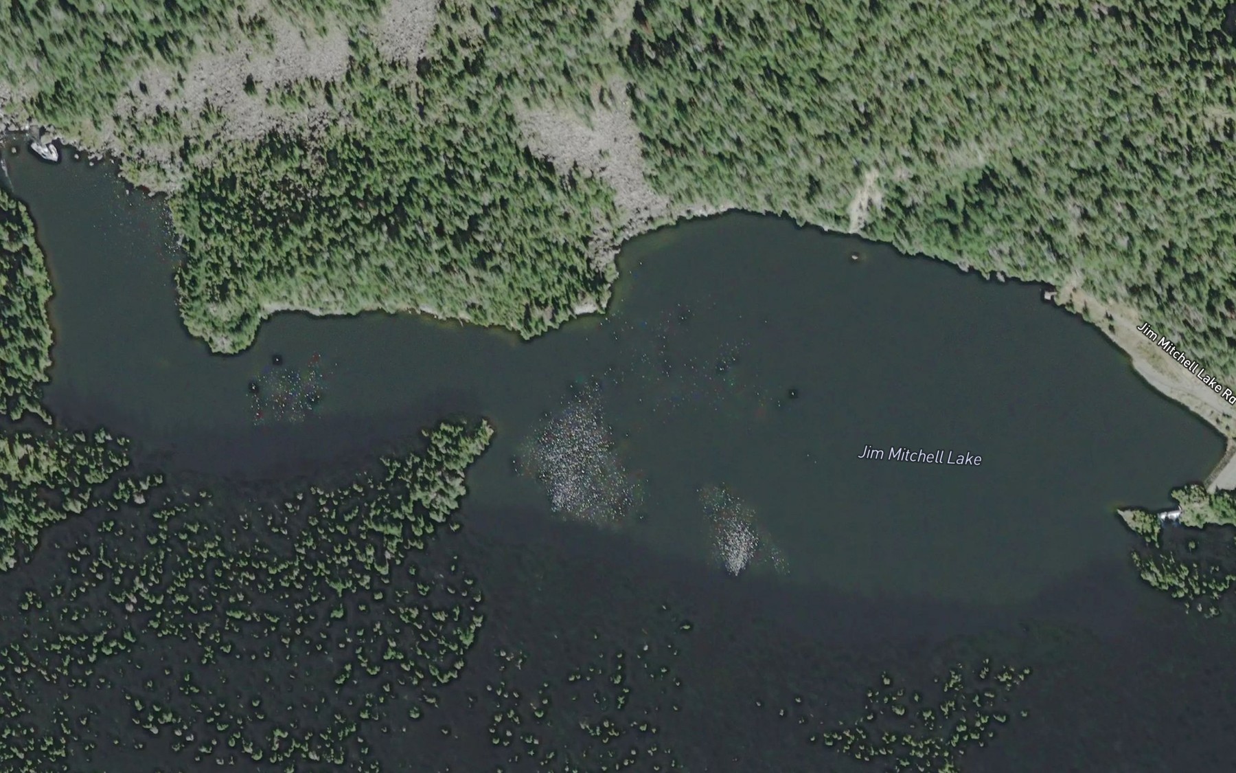 Satellite map of the Jim Mitchell Lake
