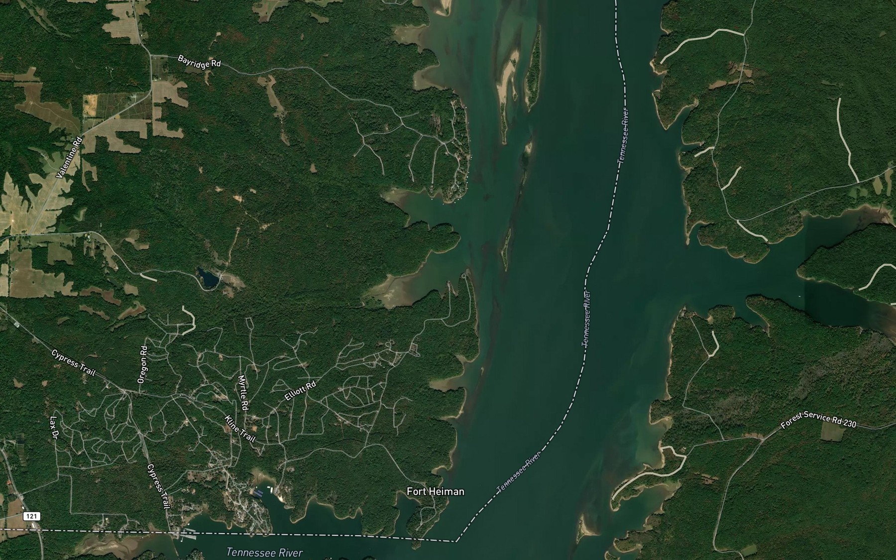 Satellite map of the Shannon Creek