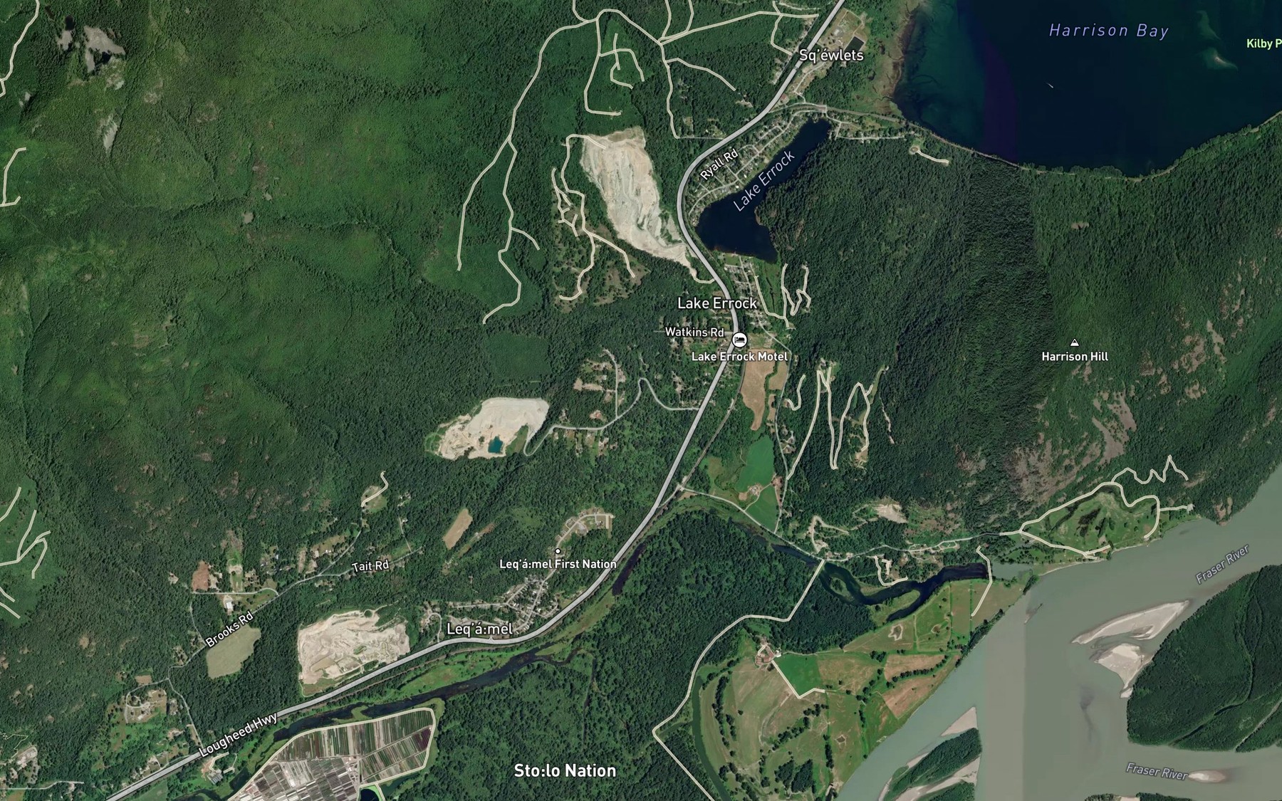 Satellite map of the Holachten Creek