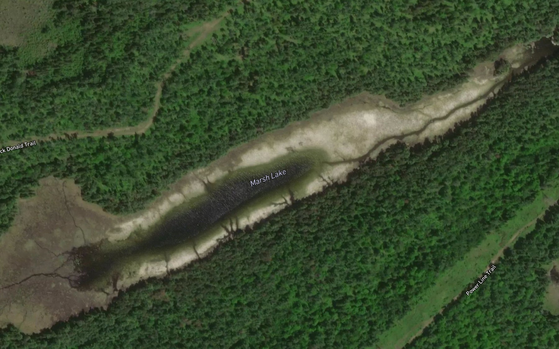 Satellite map of the Marsh Lake