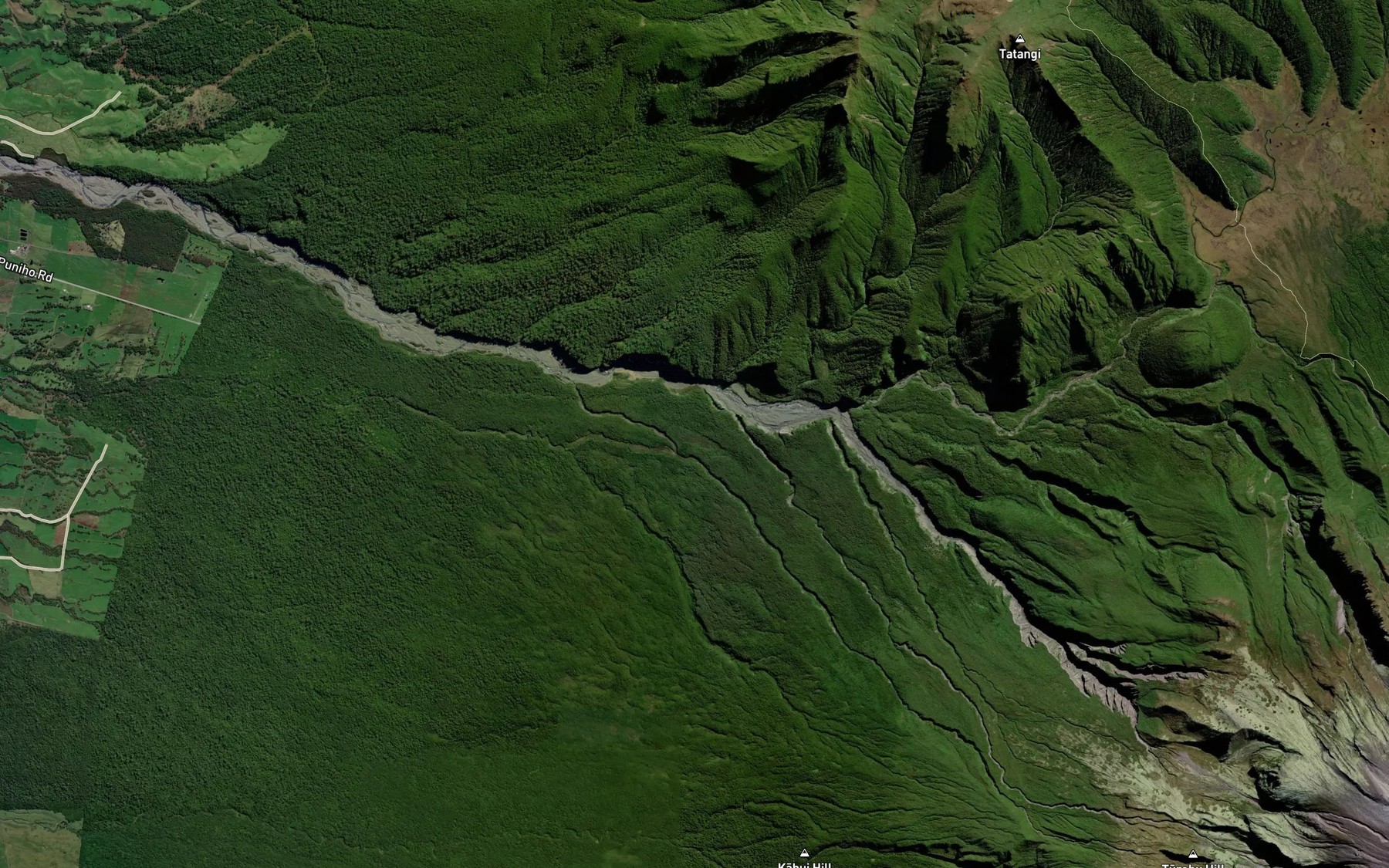 Satellite map of the Turehu Stream