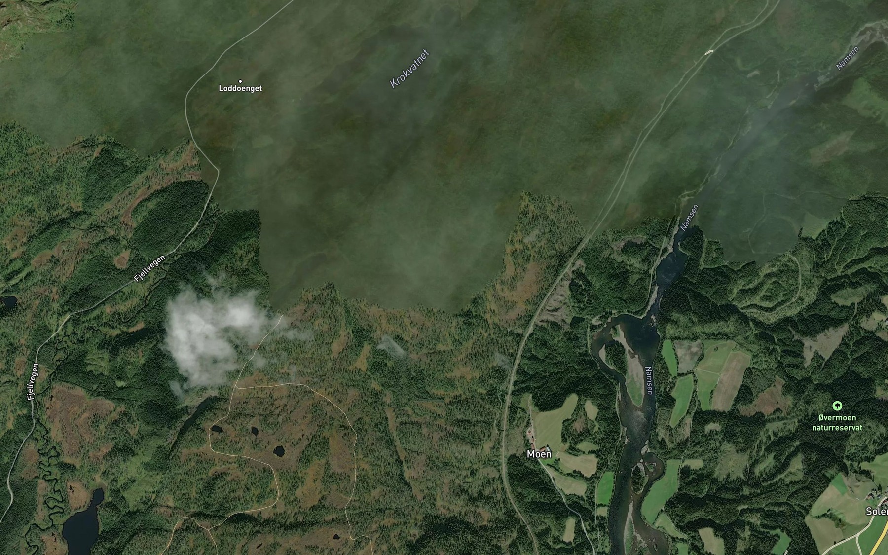 Satellite map of the Smaengbekken
