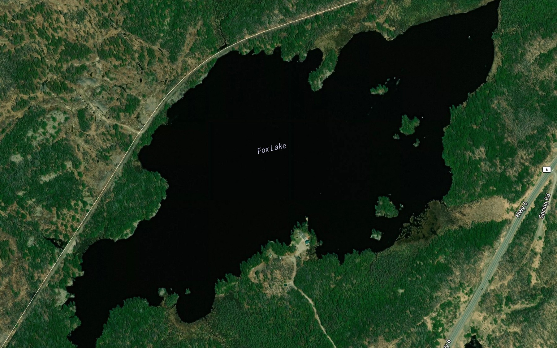 Satellite map of the Fox Lake