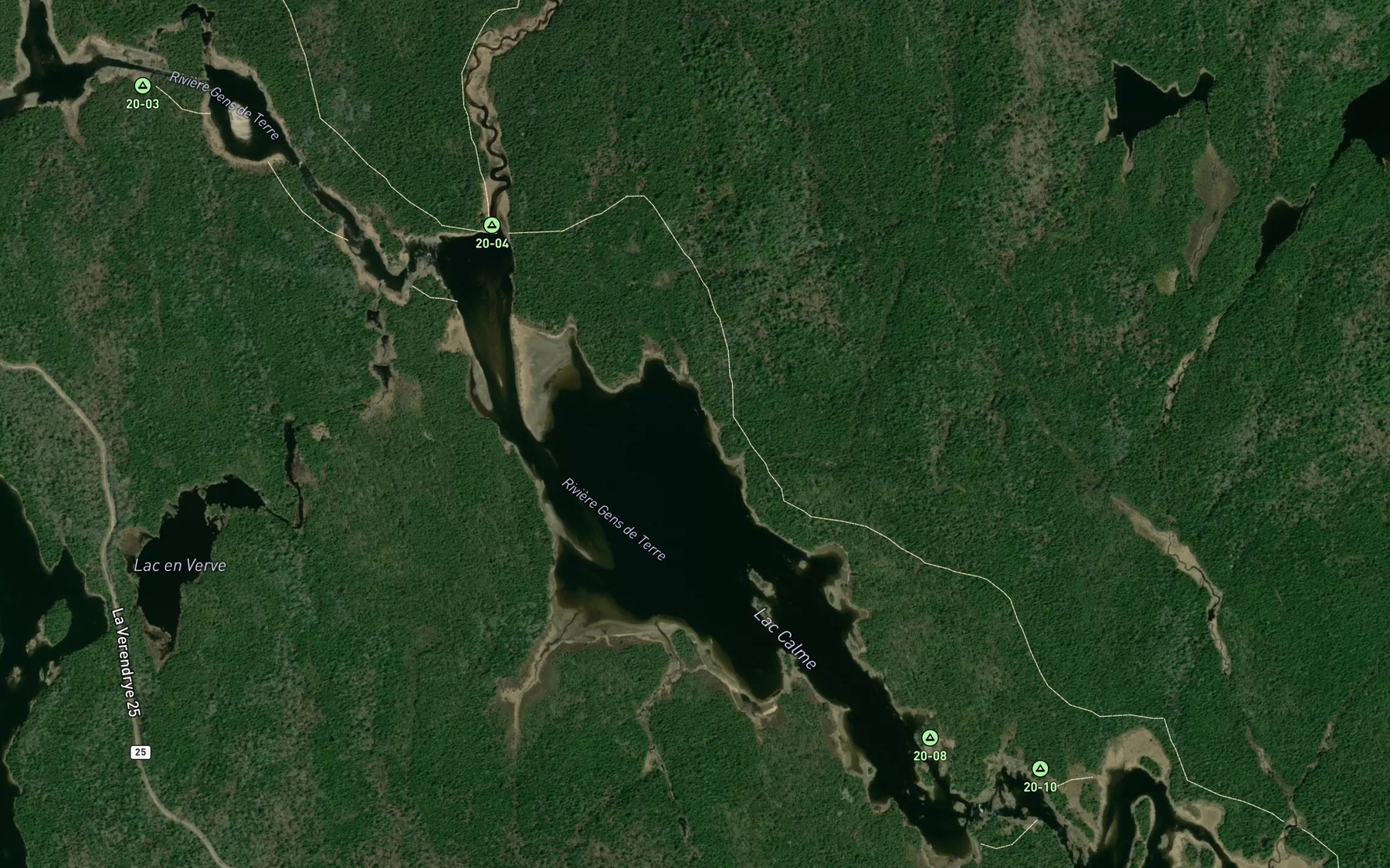 Satellite map of the Lac Calme
