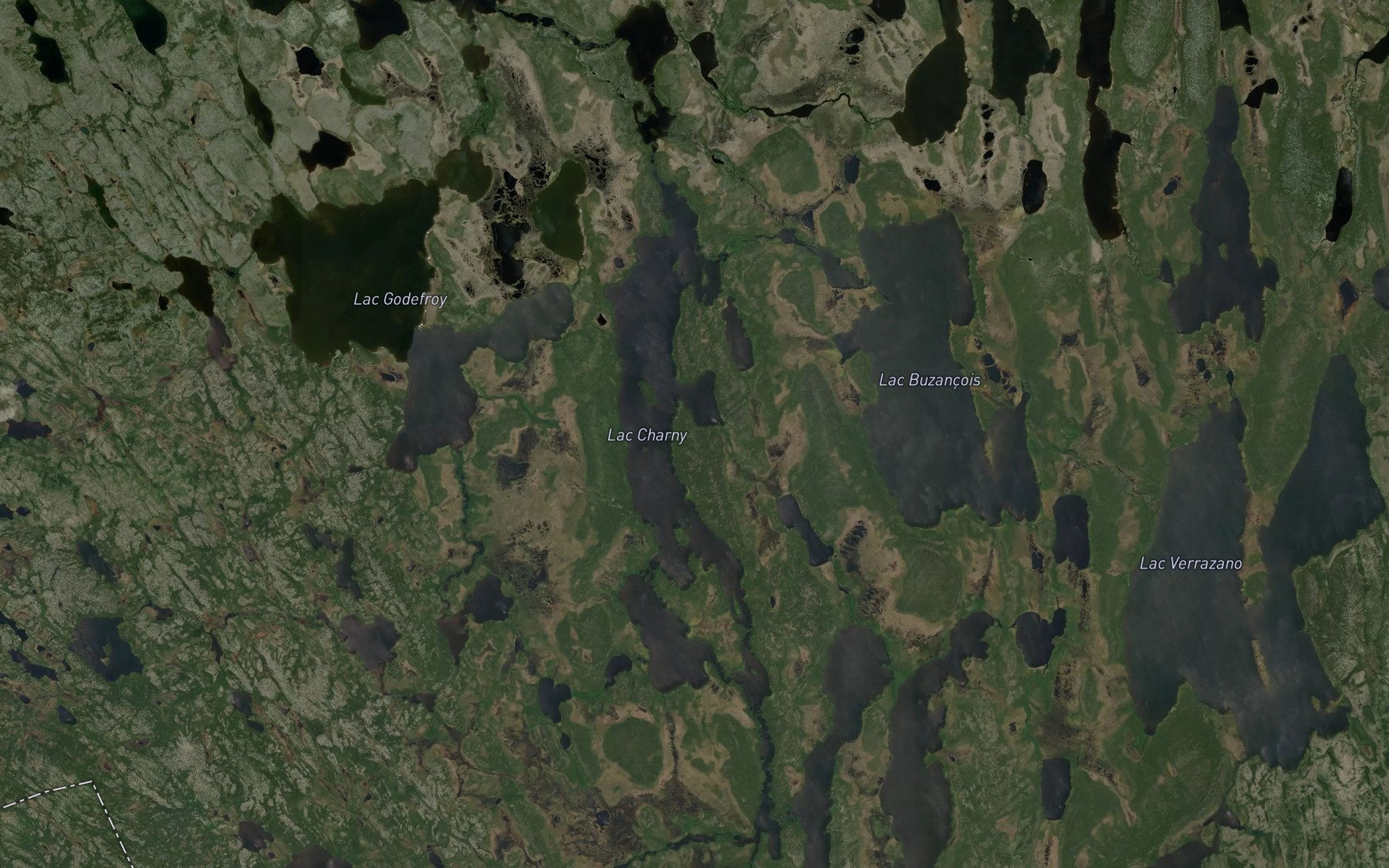 Satellite map of the Lac Charny