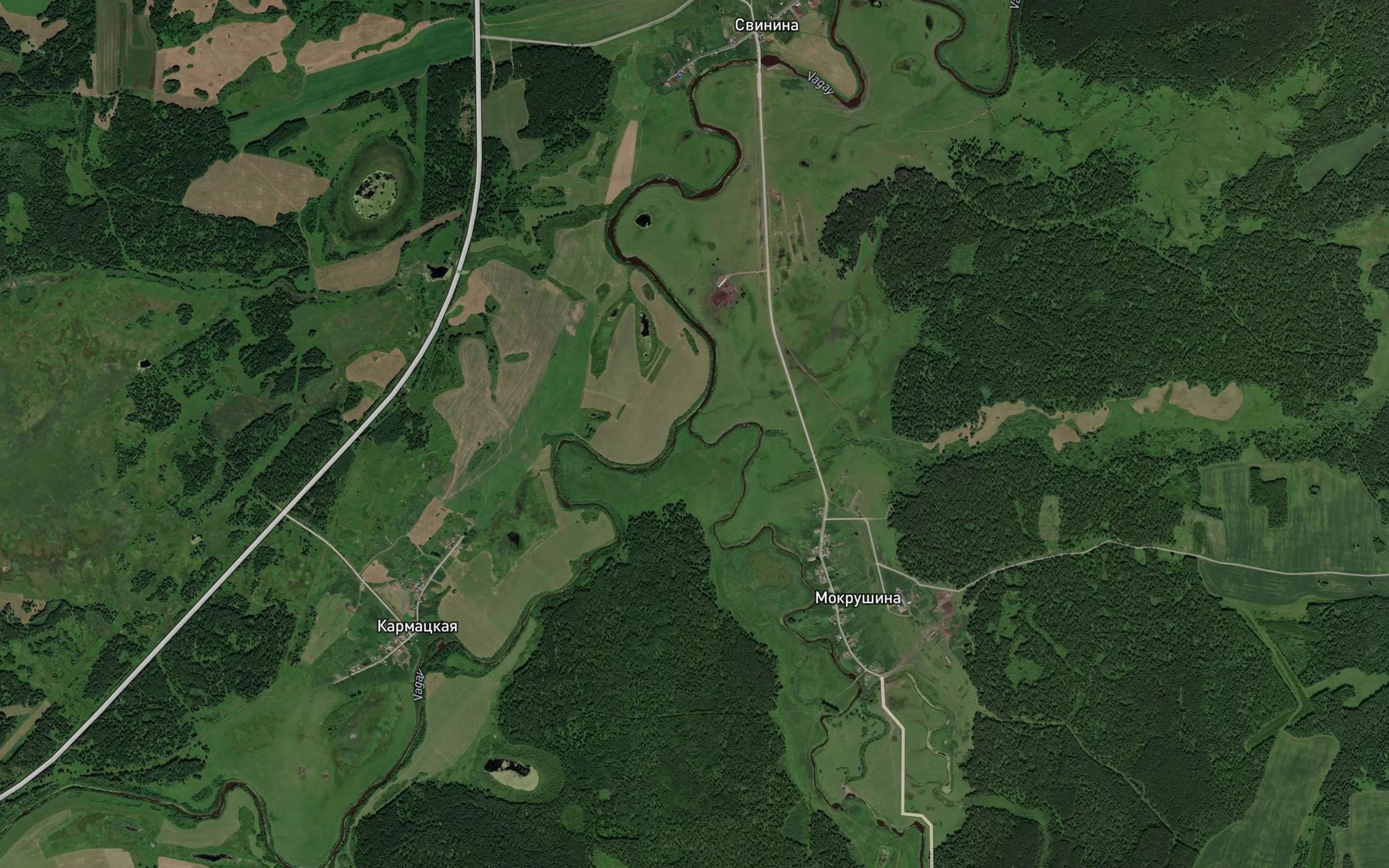 Satellite map of the Yemets