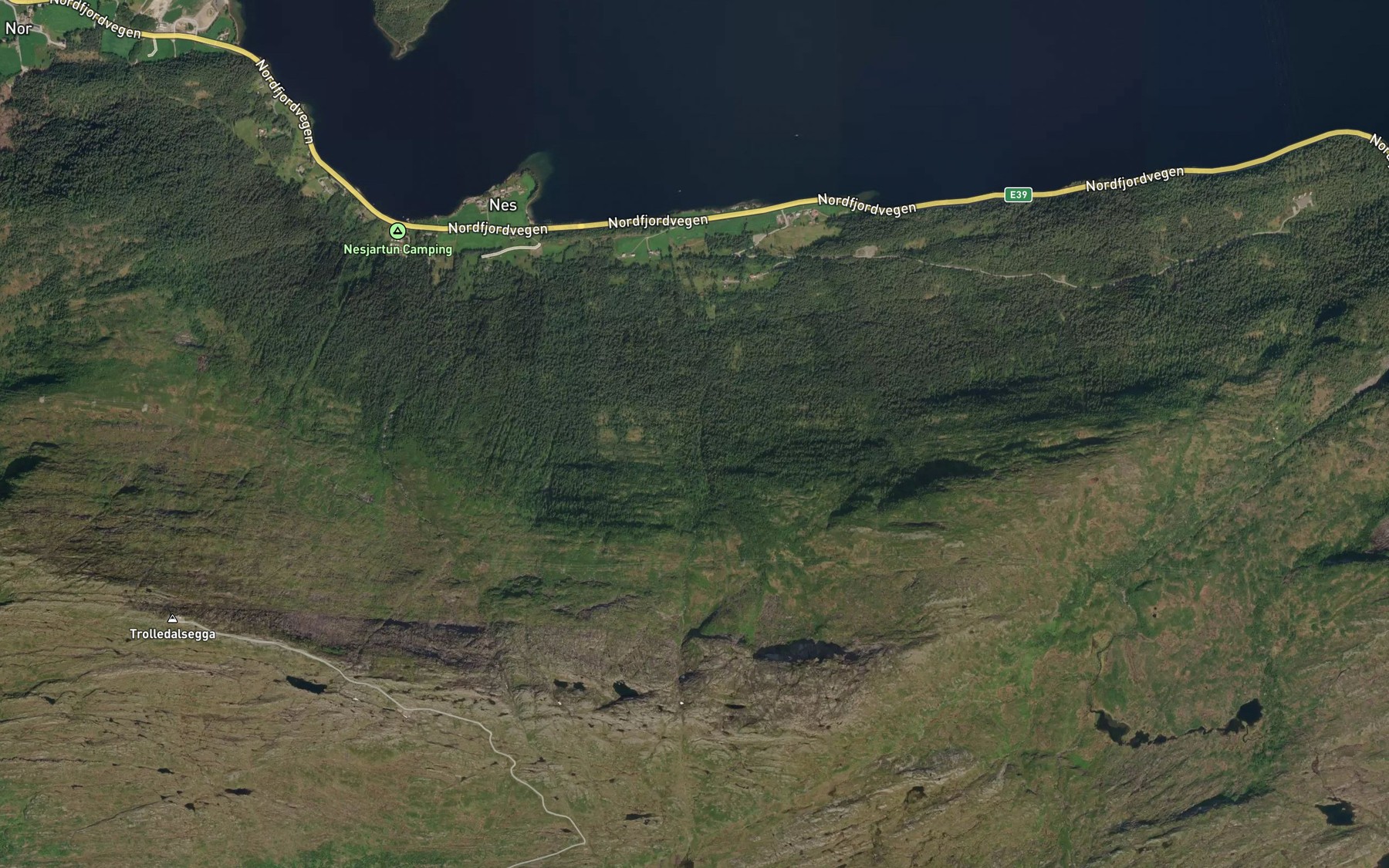 Satellite map of the Sagelva
