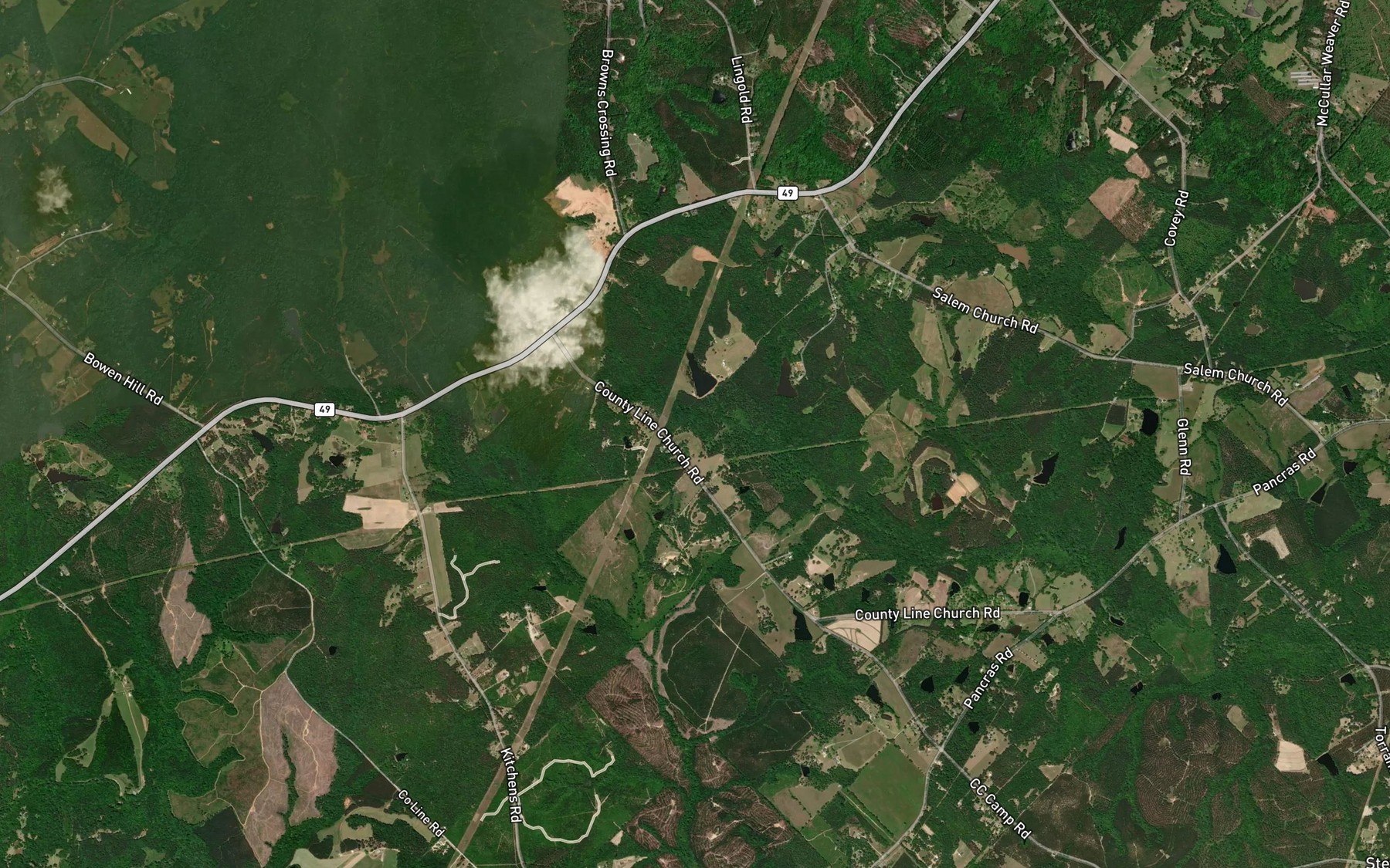 Satellite map of the McClure Lake