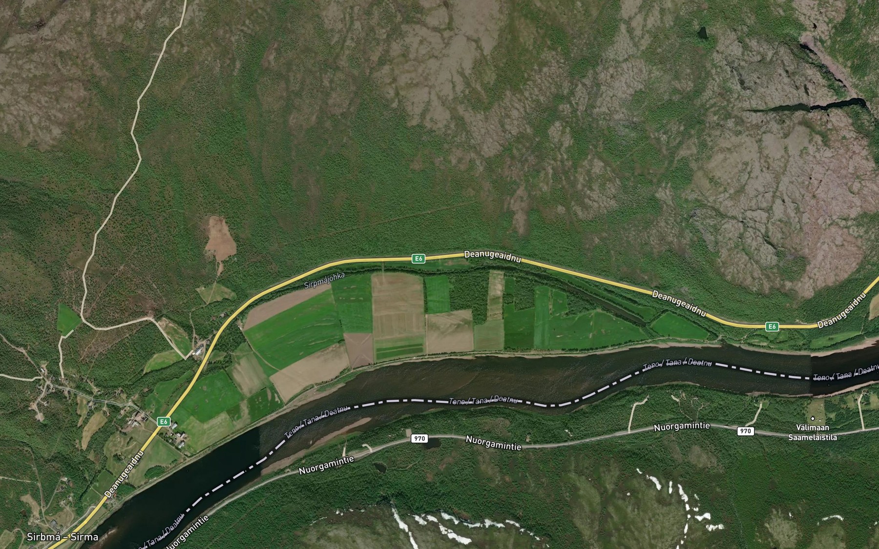 Satellite map of the Sirpmajohka