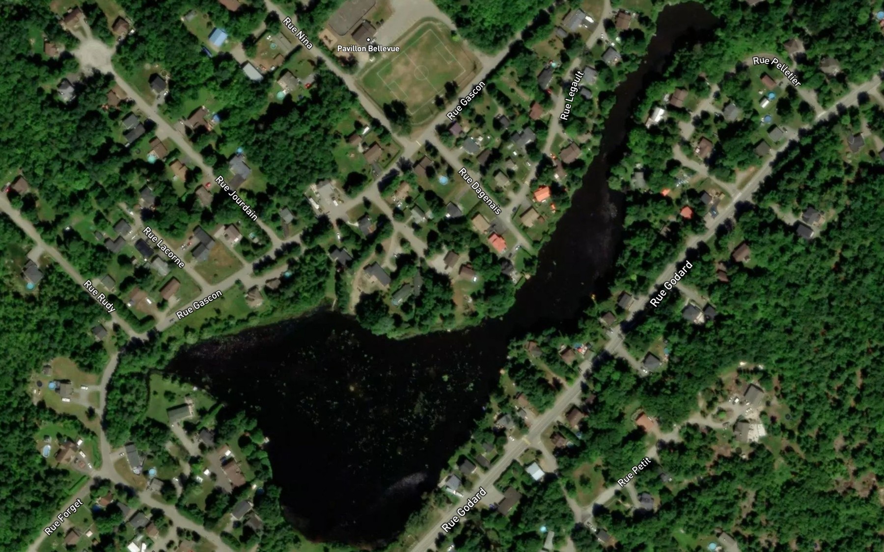 Satellite map of the Lac Bellevue