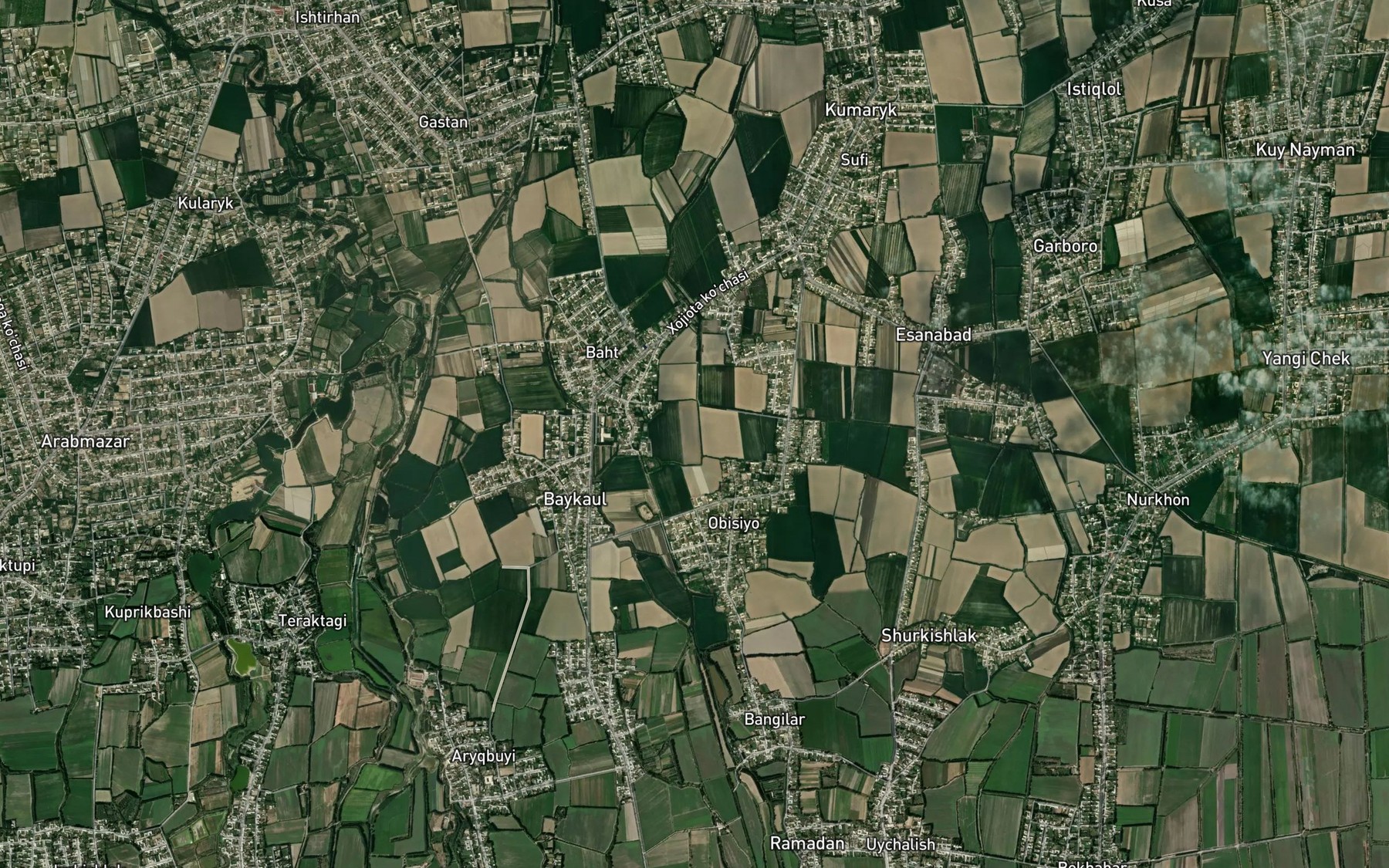 Satellite map of the Dehqonobod Kanali