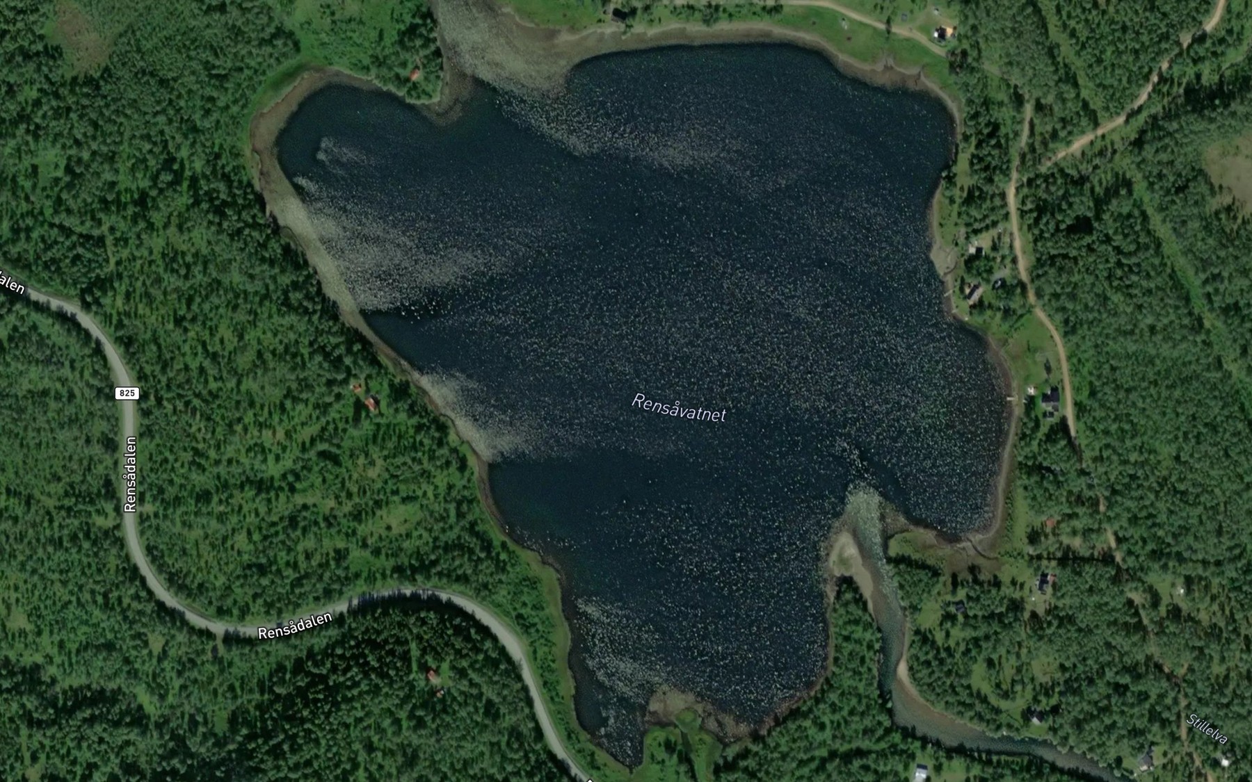Satellite map of the Rensavatnet
