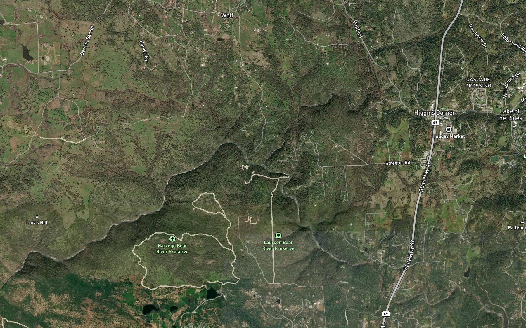 Satellite map of the Wolf Creek