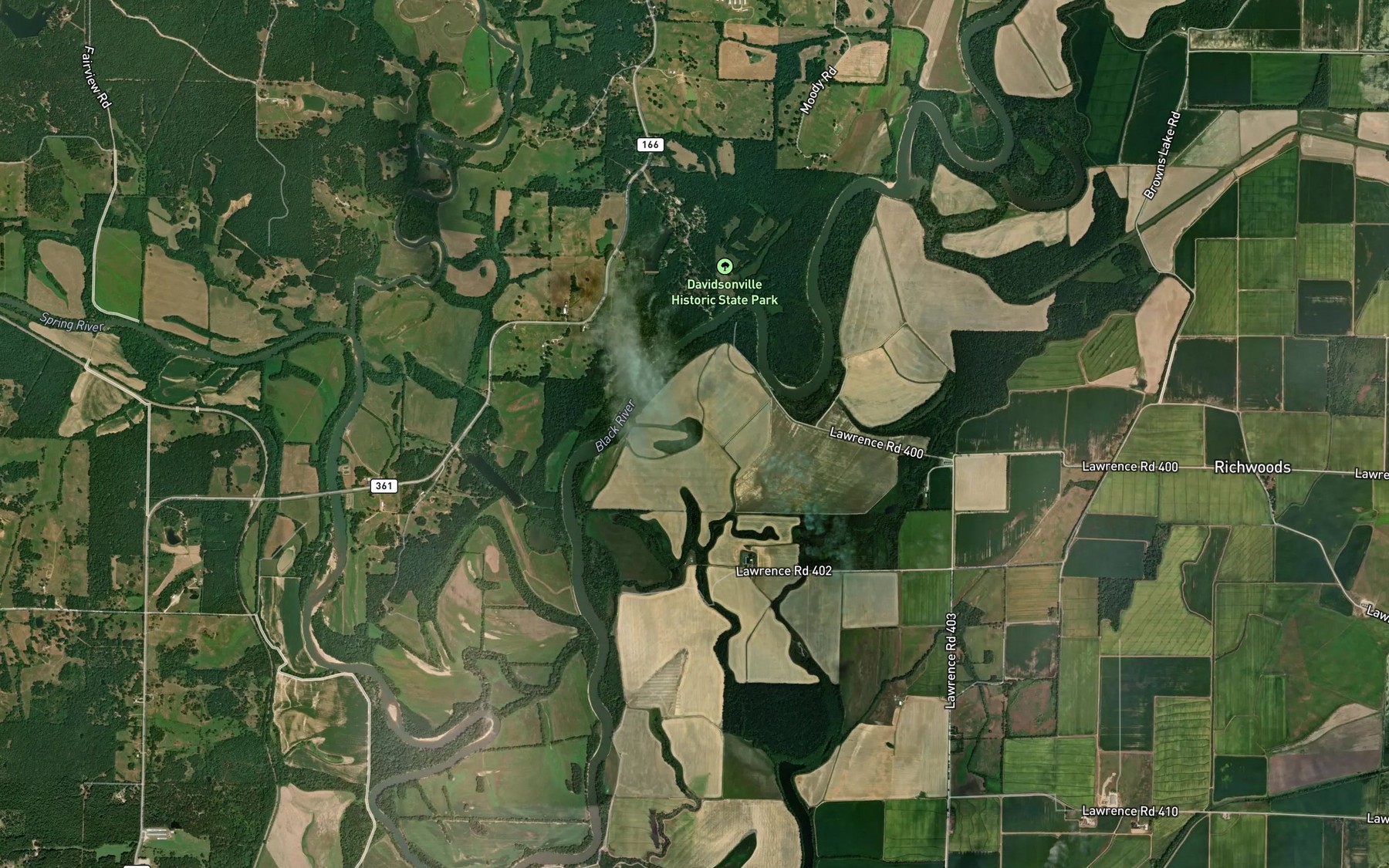 Satellite map of the Horseshoe Lake