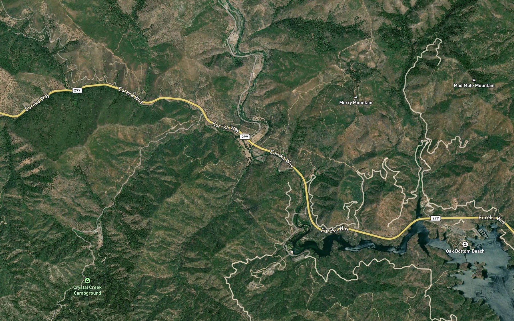 Satellite map of the Mill Creek
